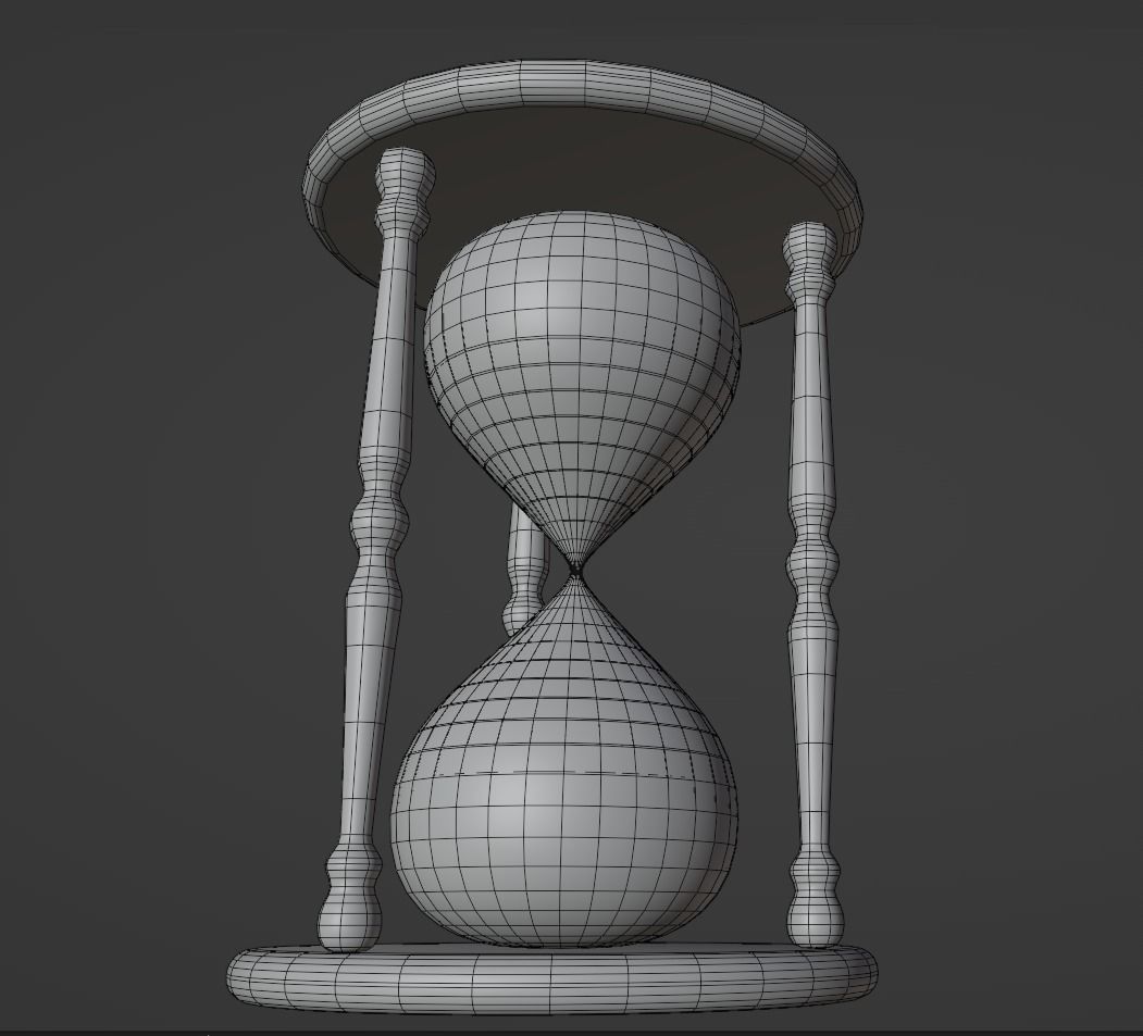 HourGlass01 wooden hourglass with sand inside Free low-poly 3D model_2