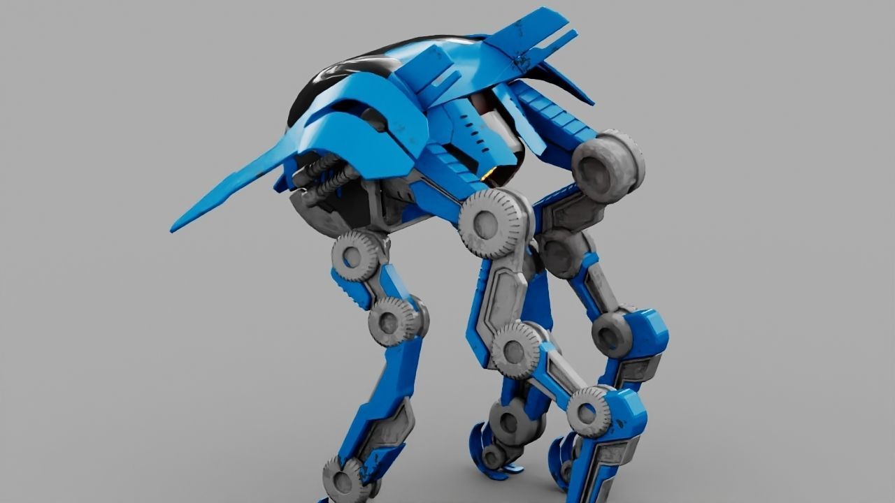 Alien Bot rigged 3D model_16