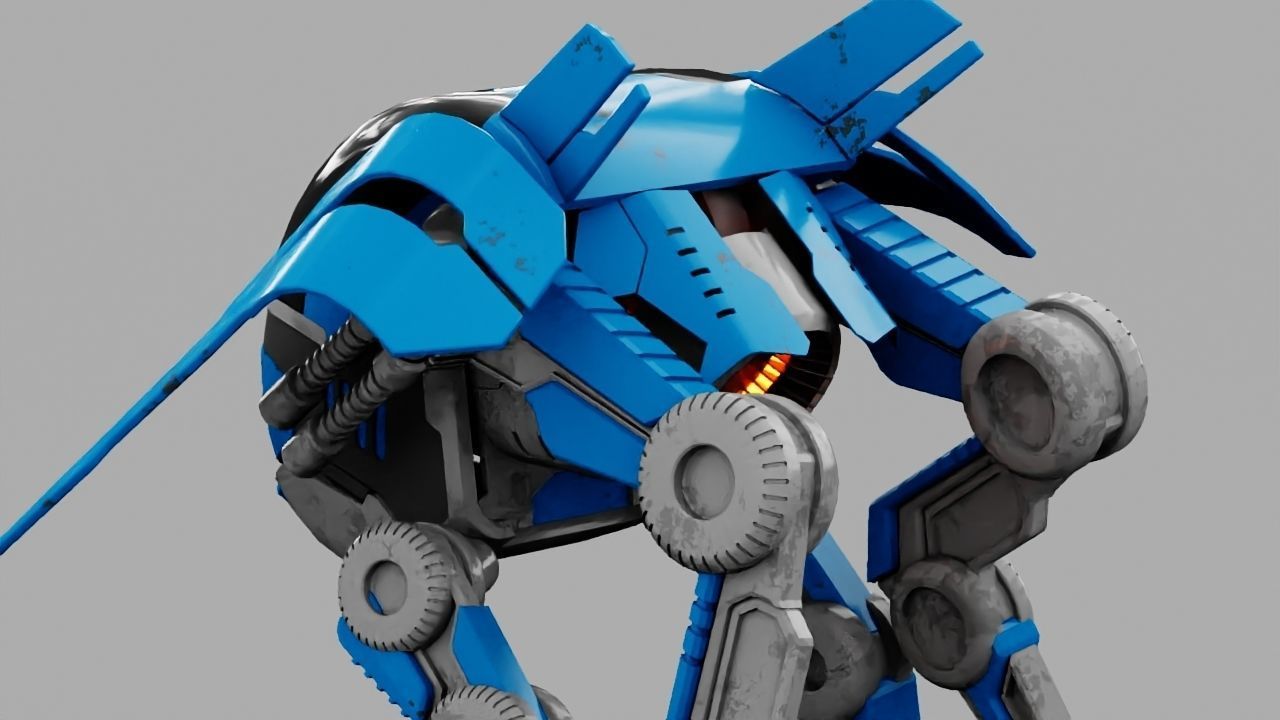 Alien Bot rigged 3D model_3