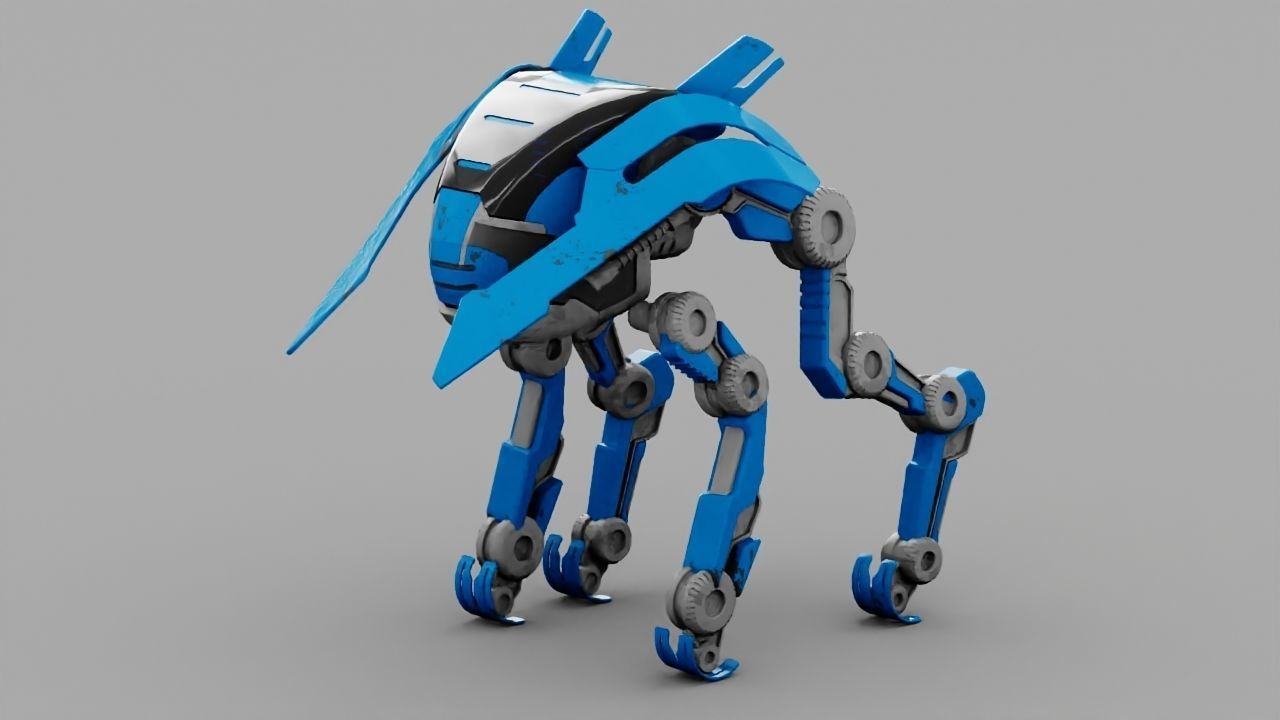 Alien Bot rigged 3D model_5
