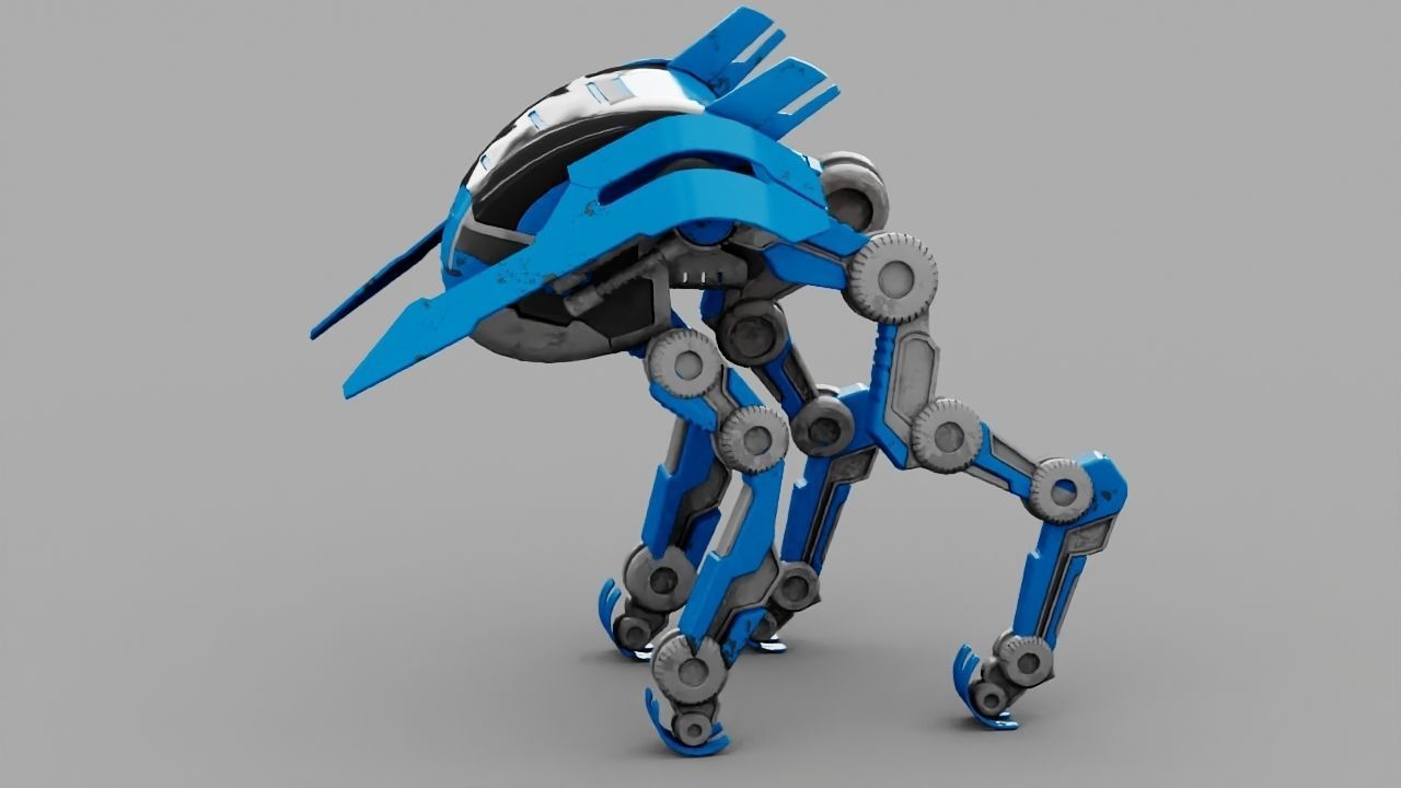 Alien Bot rigged 3D model_6