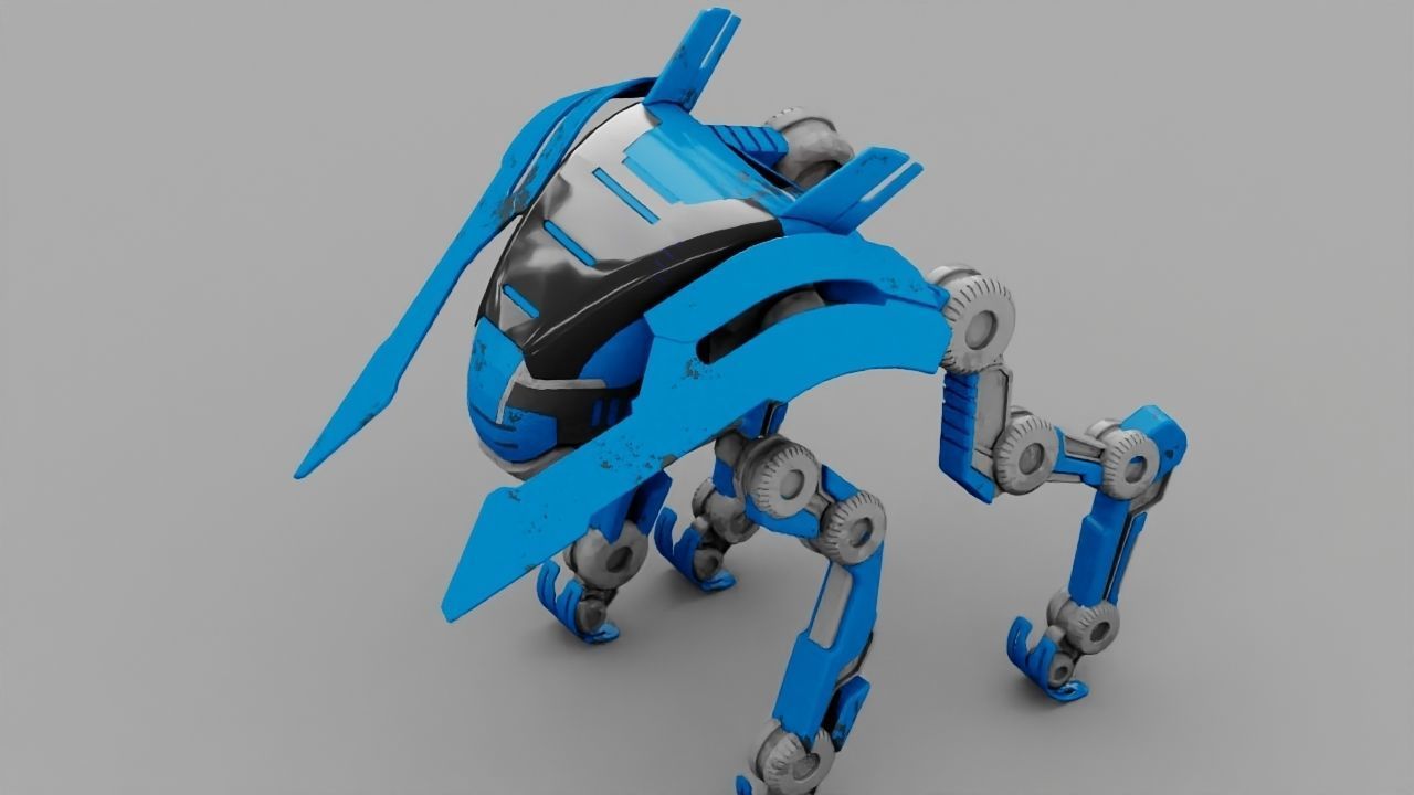 Alien Bot rigged 3D model_13