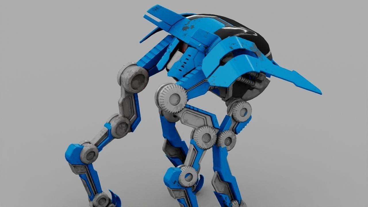 Alien Bot rigged 3D model_10