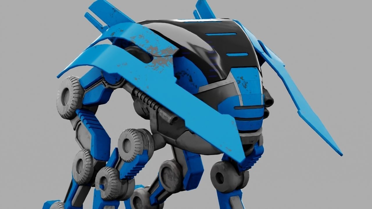 Alien Bot rigged 3D model_1