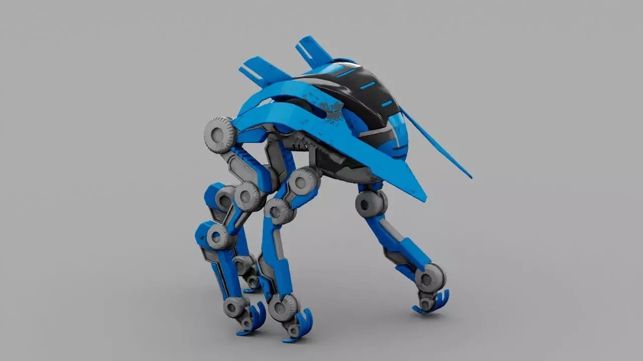 Alien Bot rigged 3D model_0