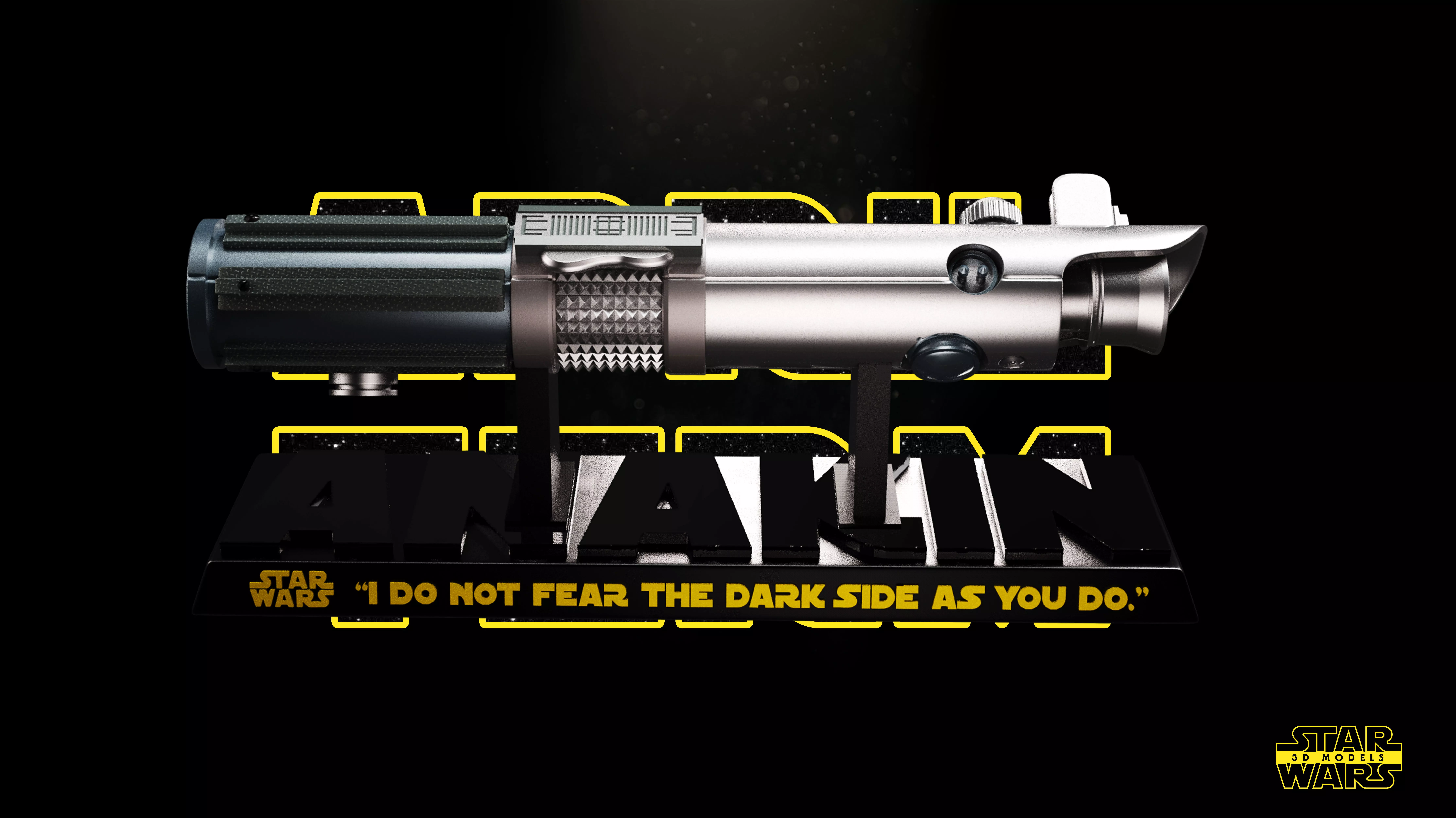 Anakin Skywalker Lightsaber - Tested and Ready for 3D printing 3D print model