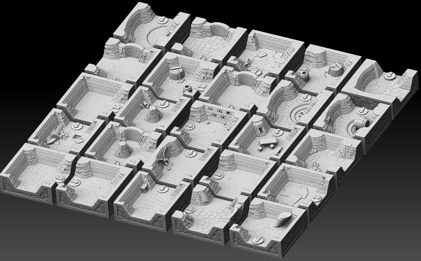 Drakborgen and Dungeonquest 3D Tile Set ROYALTY FREE VERSION 3D print model_38
