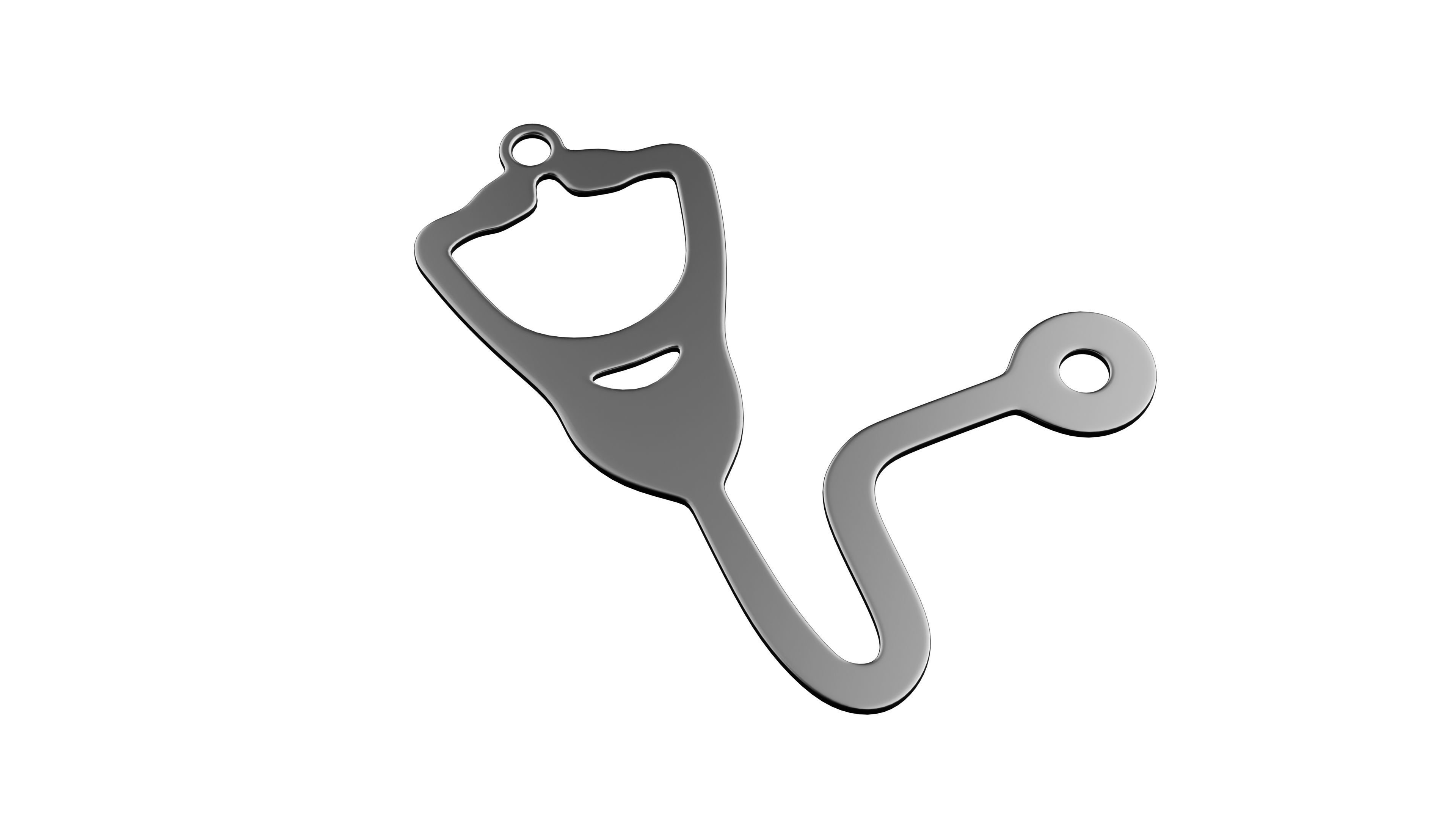 Stethoscope Necklace 3D print model_1