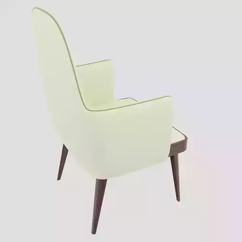 Armchair lounge chair with wooden legs
