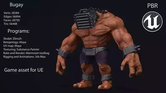 Monster Bugay Game ready model PBR 