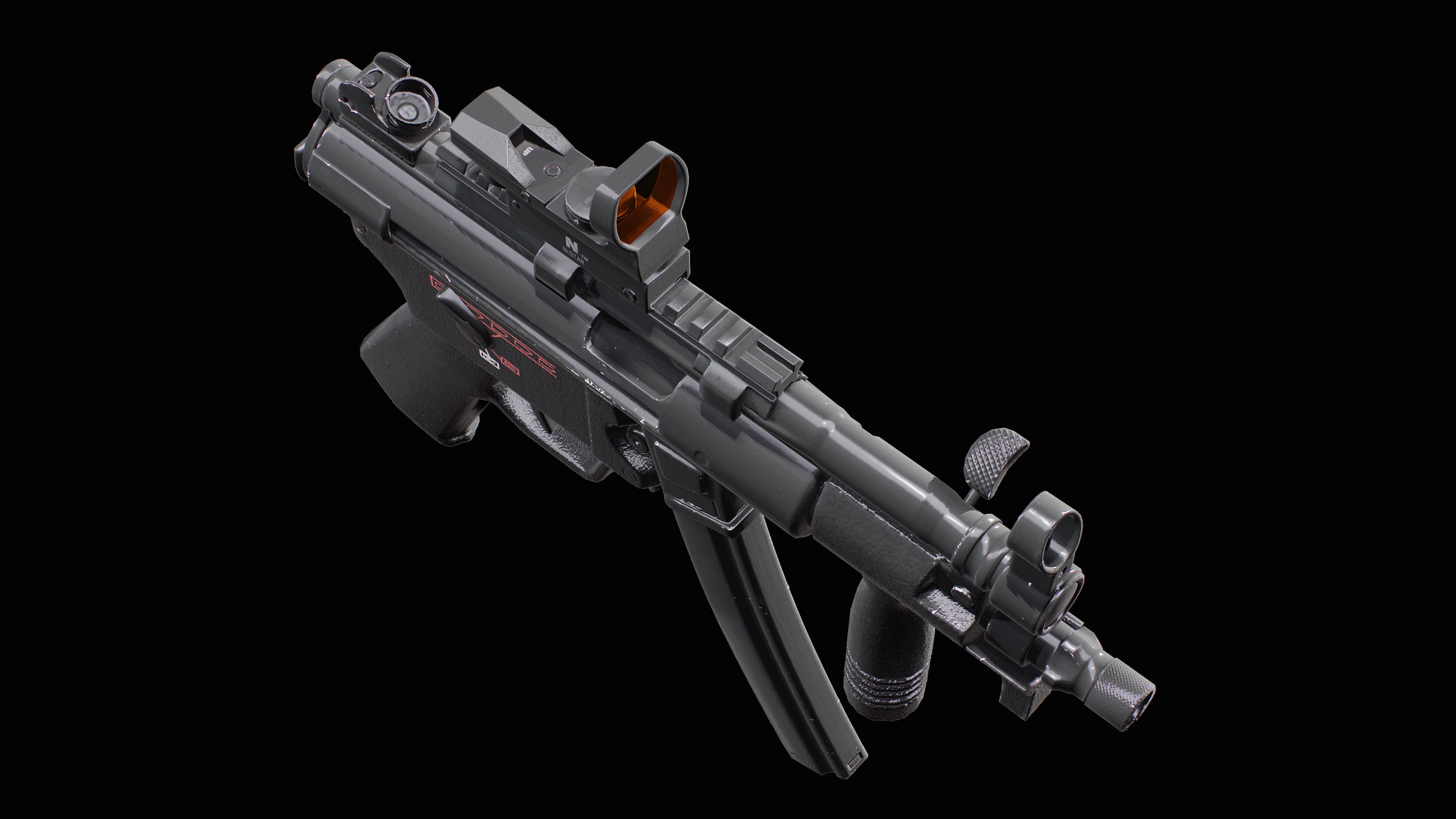 MP5K Submachine Gun Low-poly 3D model_6