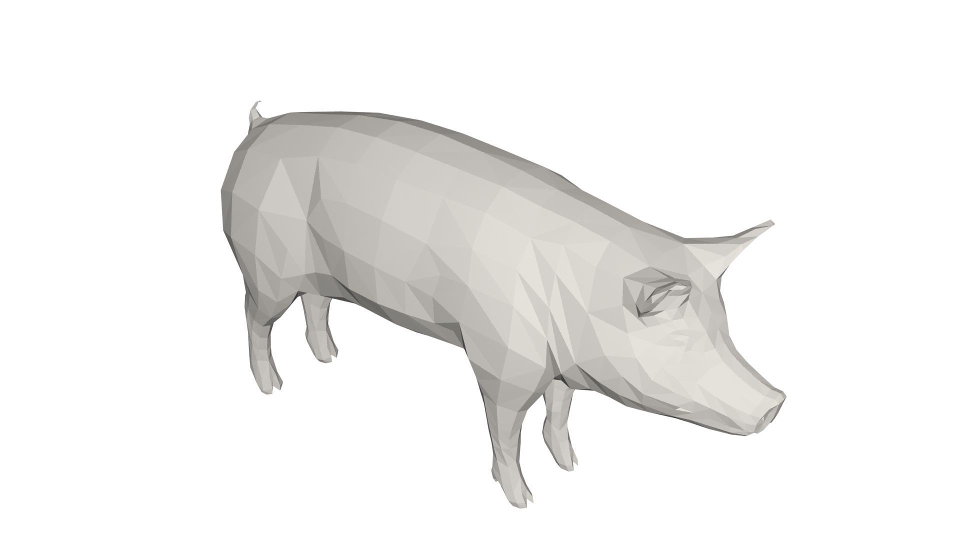 Pig- farm animal Low-poly 3D model_2