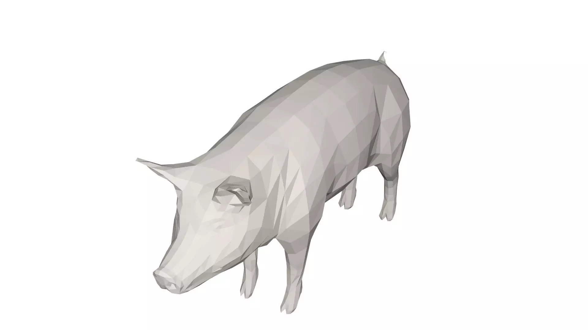 Pig- farm animal Low-poly 3D model_0