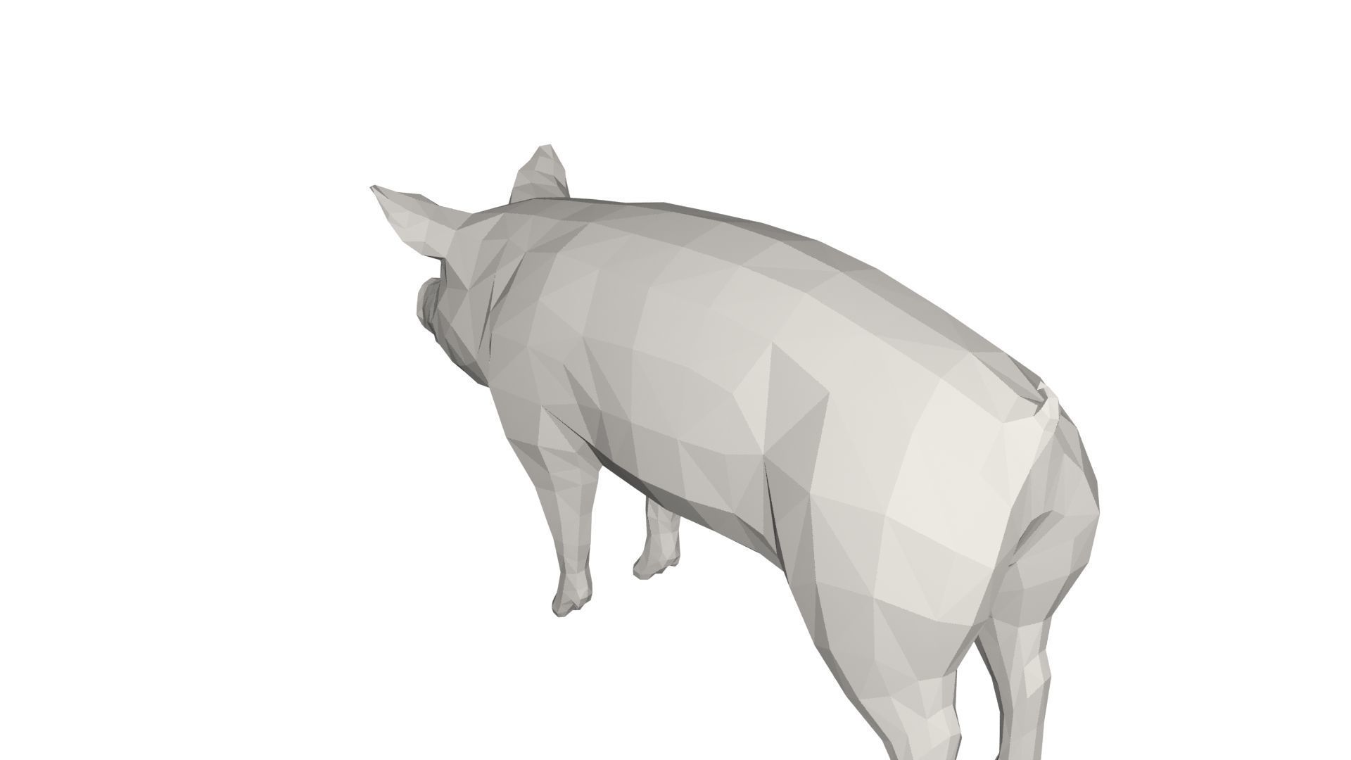Pig- farm animal Low-poly 3D model_6