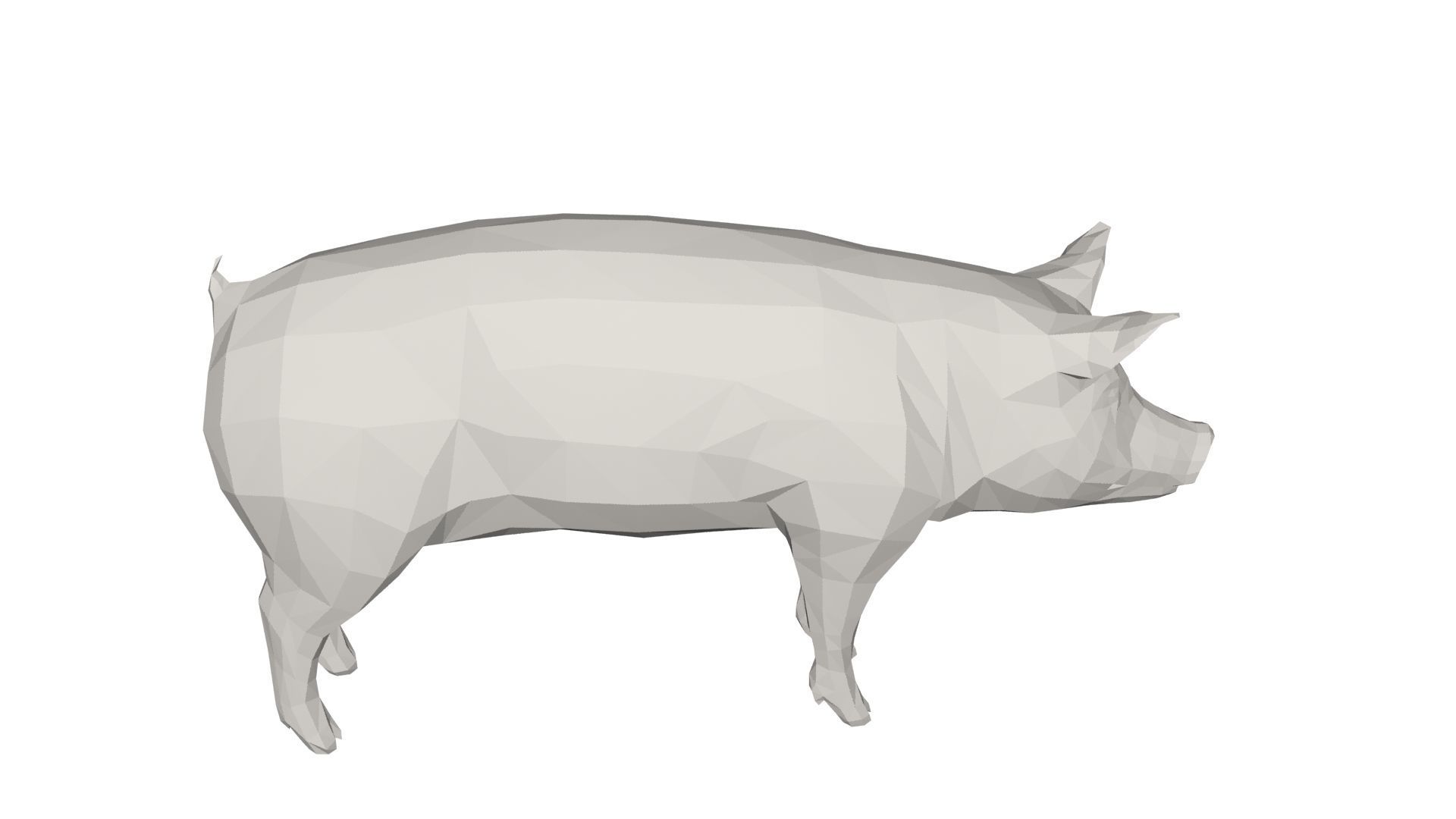 Pig- farm animal Low-poly 3D model_3