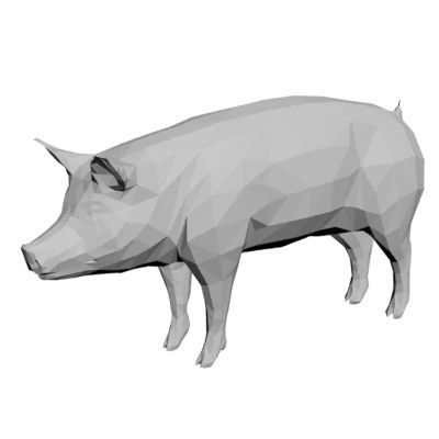 Pig- farm animal Low-poly 3D model_8
