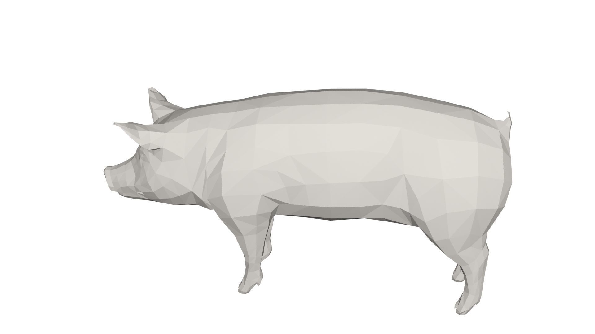 Pig- farm animal Low-poly 3D model_7