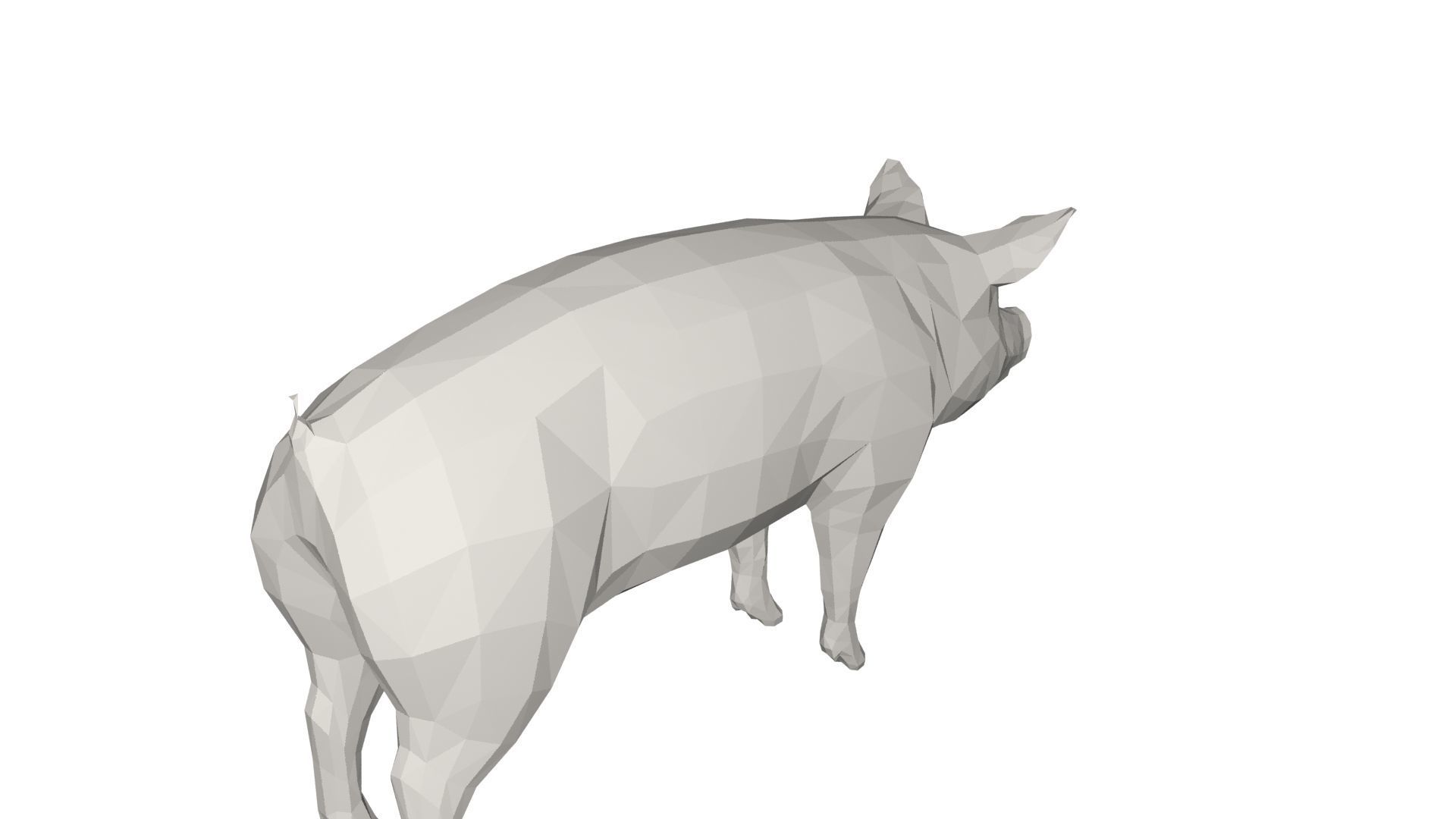 Pig- farm animal Low-poly 3D model_4