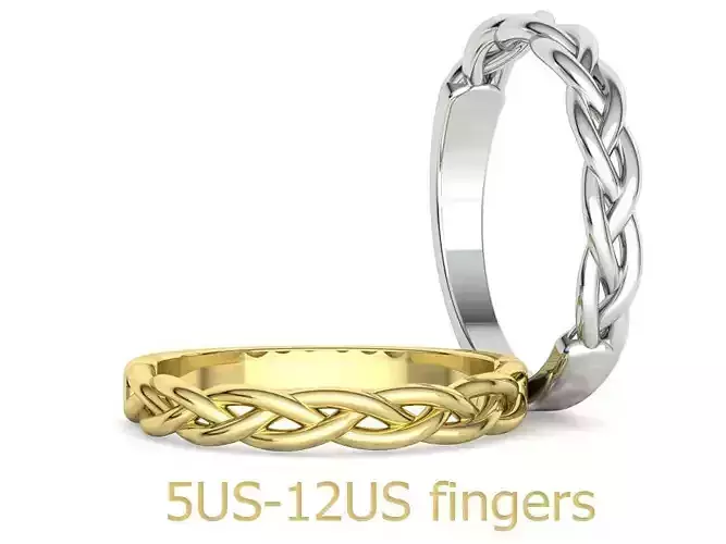 braided wedding band ring 3dprint model