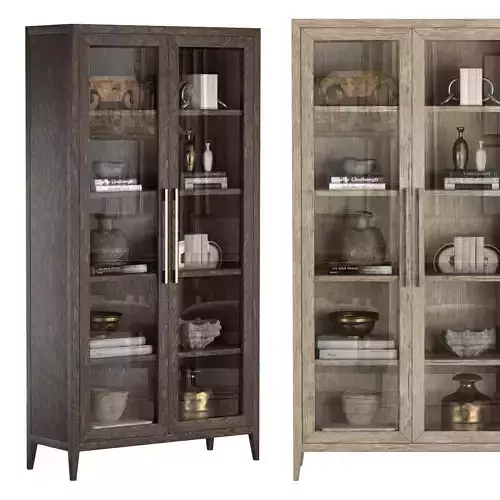 FRENCH CONTEMPORARY GLASS DOUBLE-DOOR CABINET