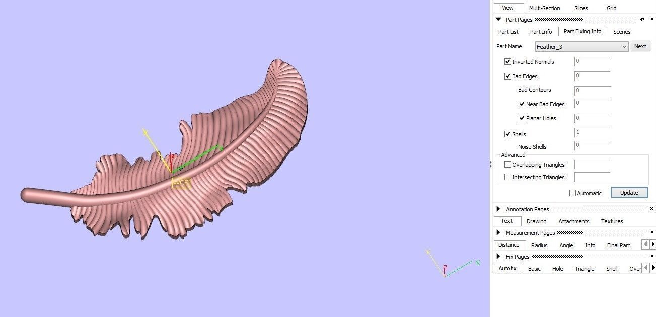 Feather gold plated brooch 3D print model_3