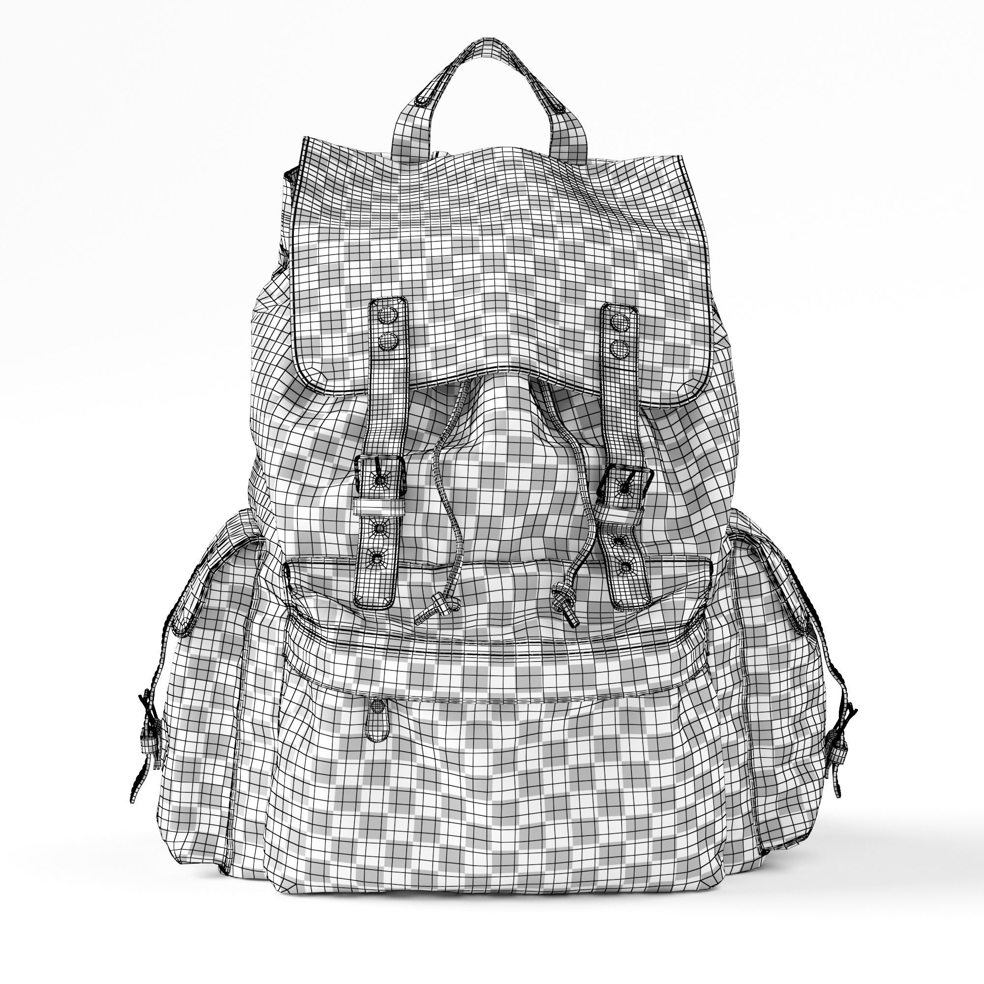 H-Andybag Canvas Backpack 3D model_17