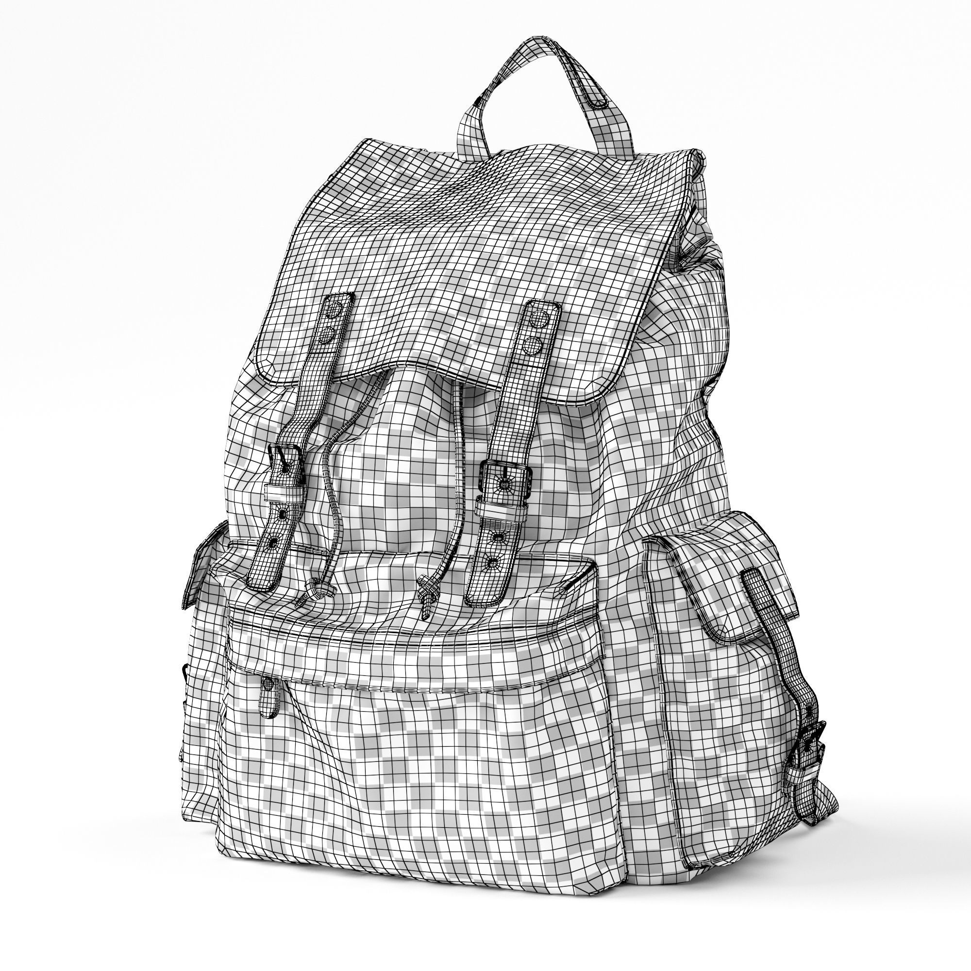 H-Andybag Canvas Backpack 3D model_16