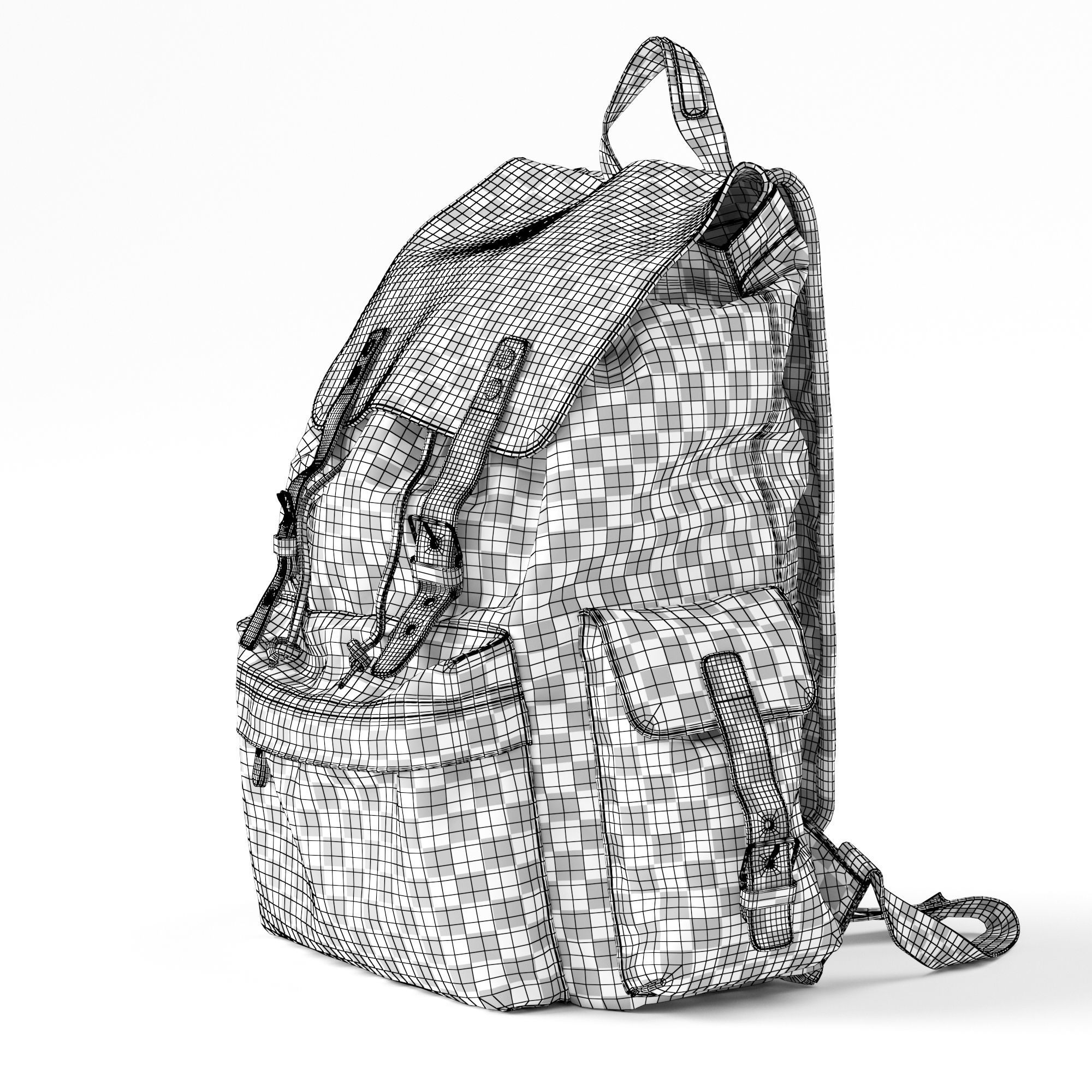 H-Andybag Canvas Backpack 3D model_27