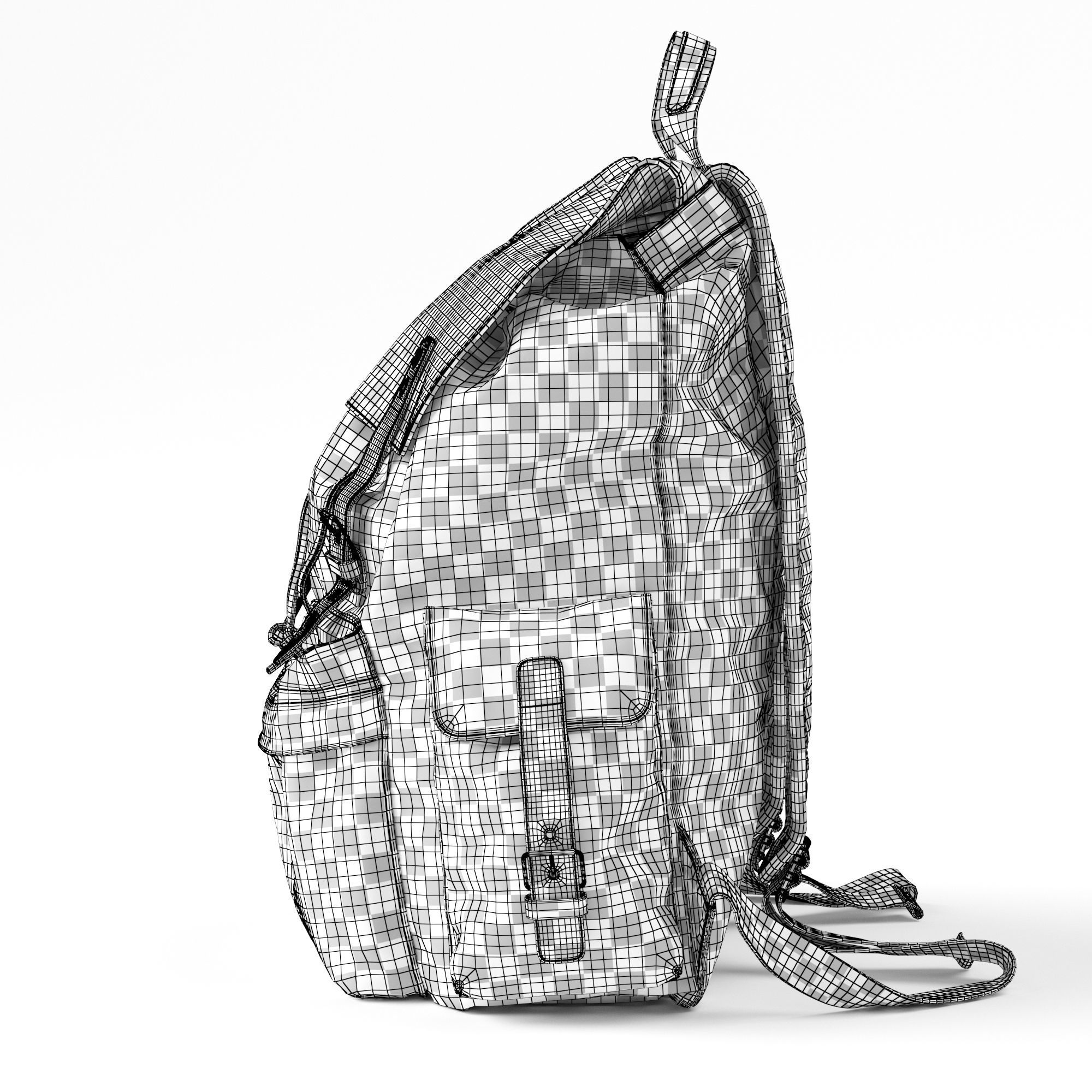 H-Andybag Canvas Backpack 3D model_26