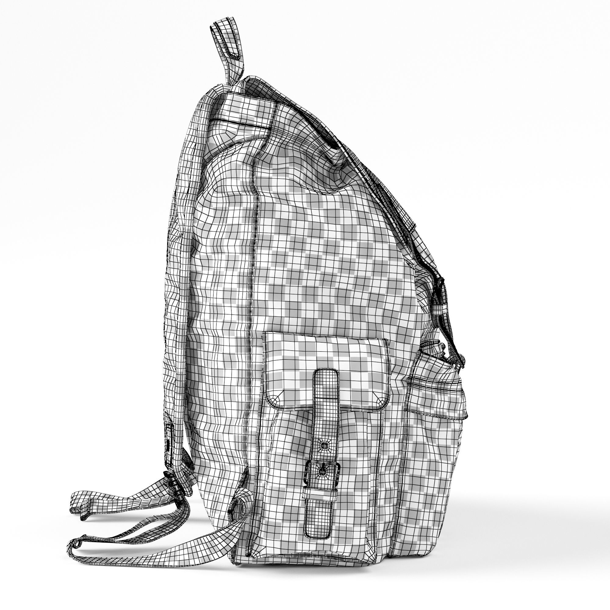 H-Andybag Canvas Backpack 3D model_20