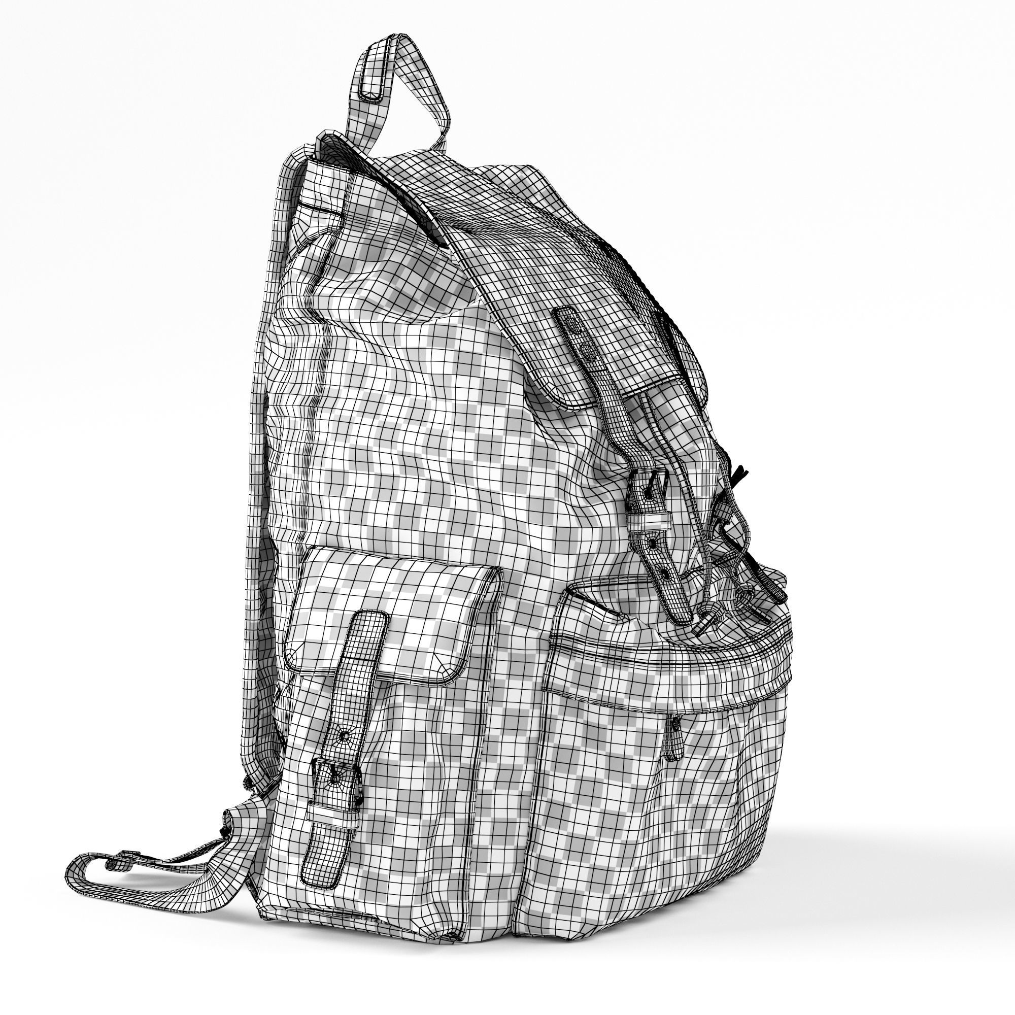 H-Andybag Canvas Backpack 3D model_19