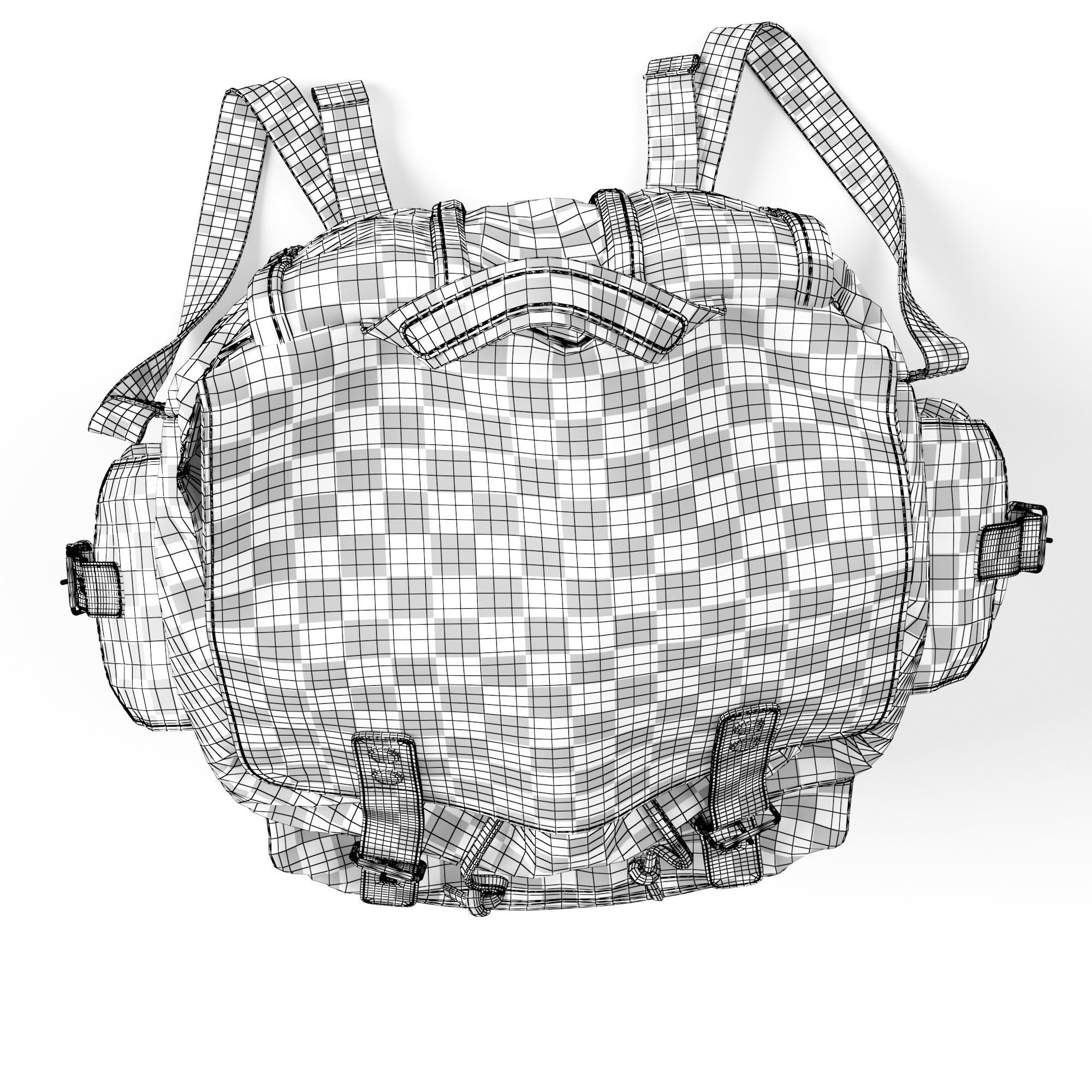 H-Andybag Canvas Backpack 3D model_28