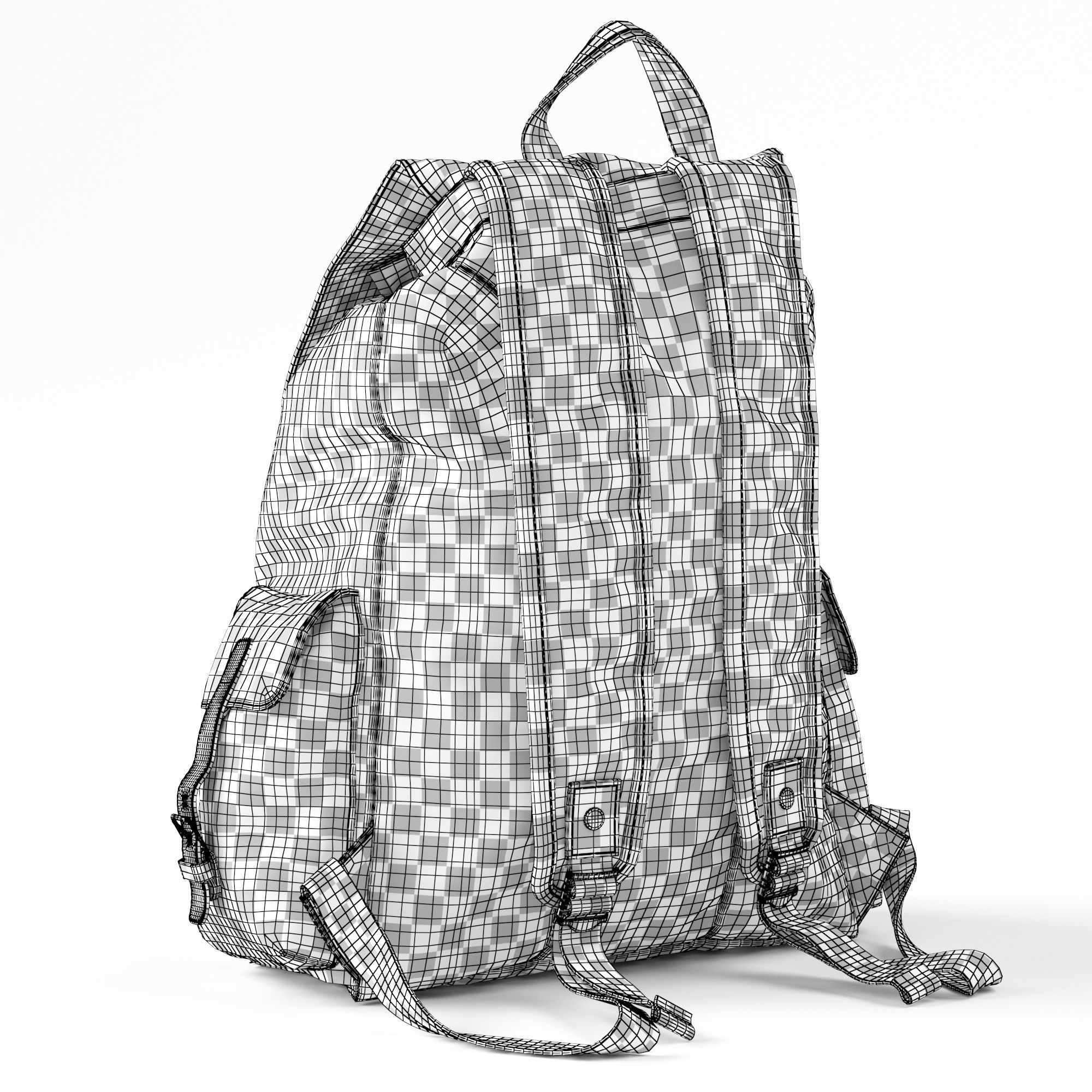 H-Andybag Canvas Backpack 3D model_24