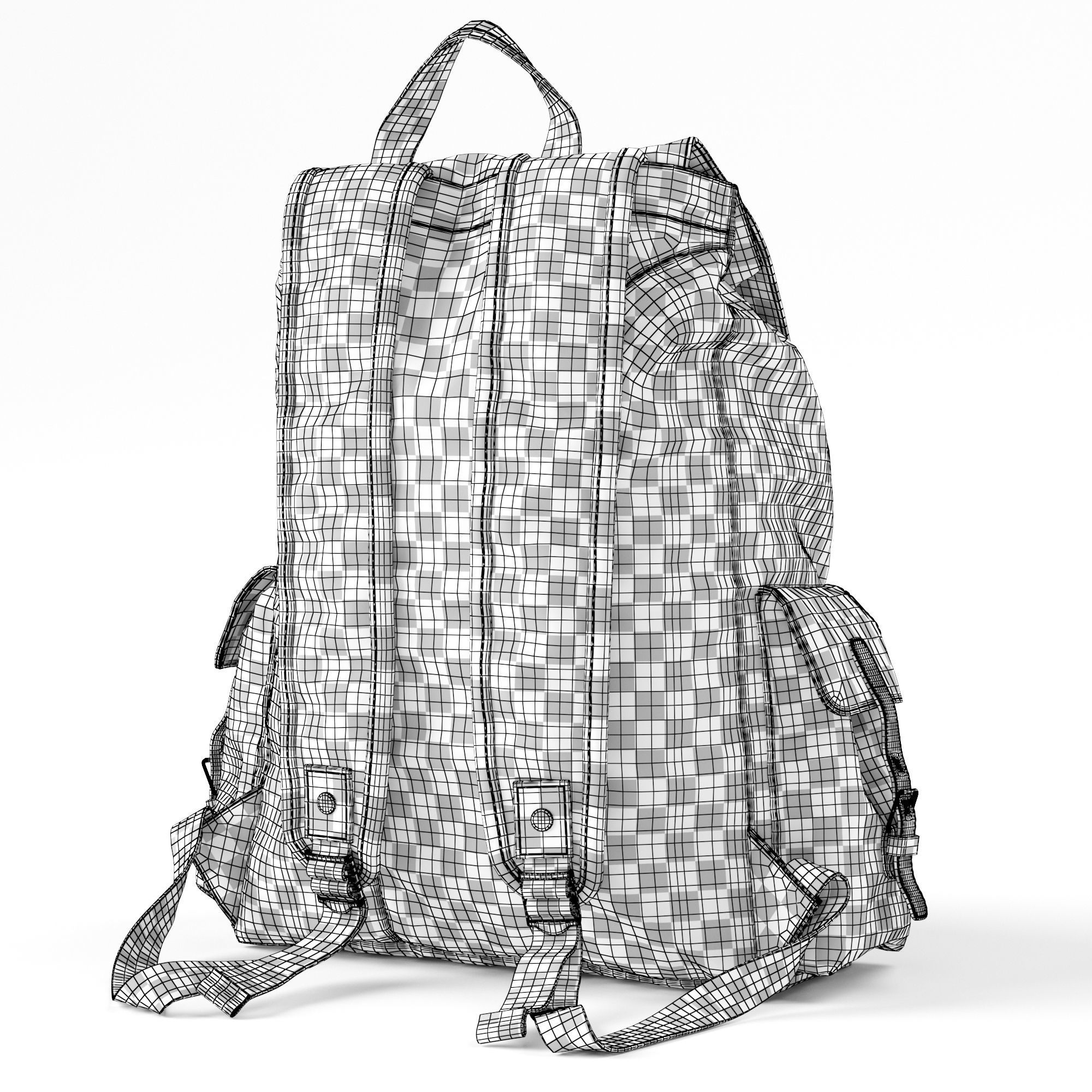 H-Andybag Canvas Backpack 3D model_22