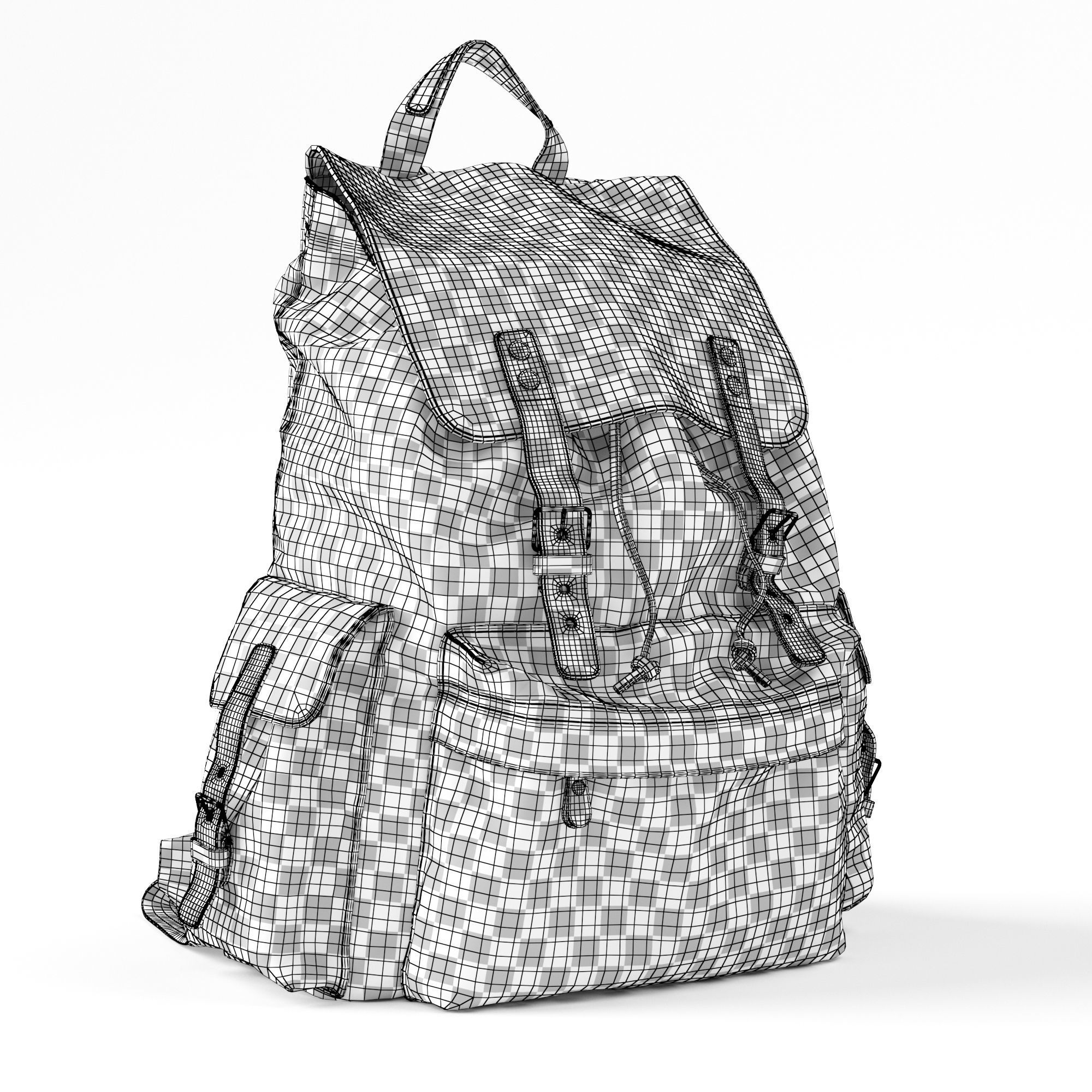 H-Andybag Canvas Backpack 3D model_18
