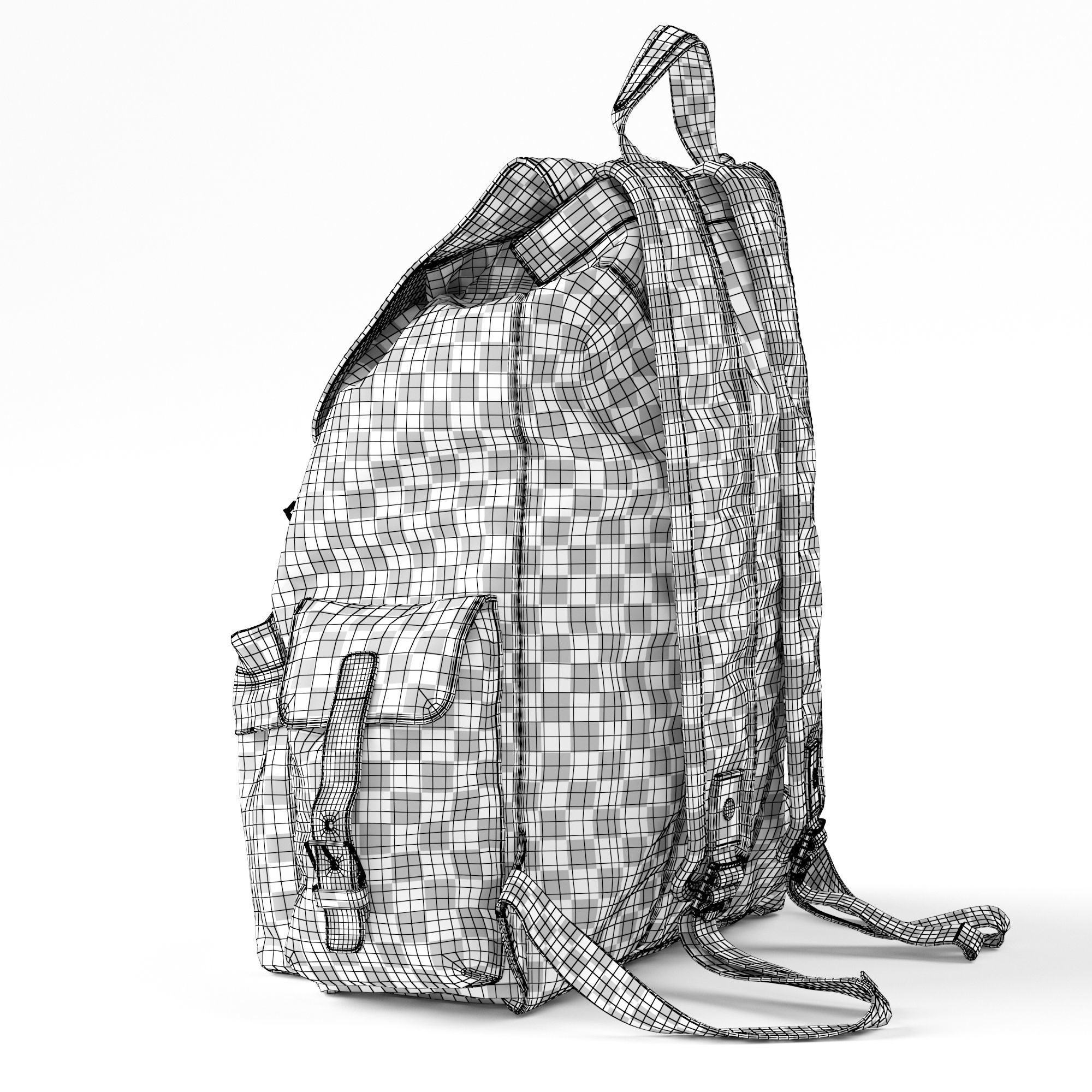 H-Andybag Canvas Backpack 3D model_25