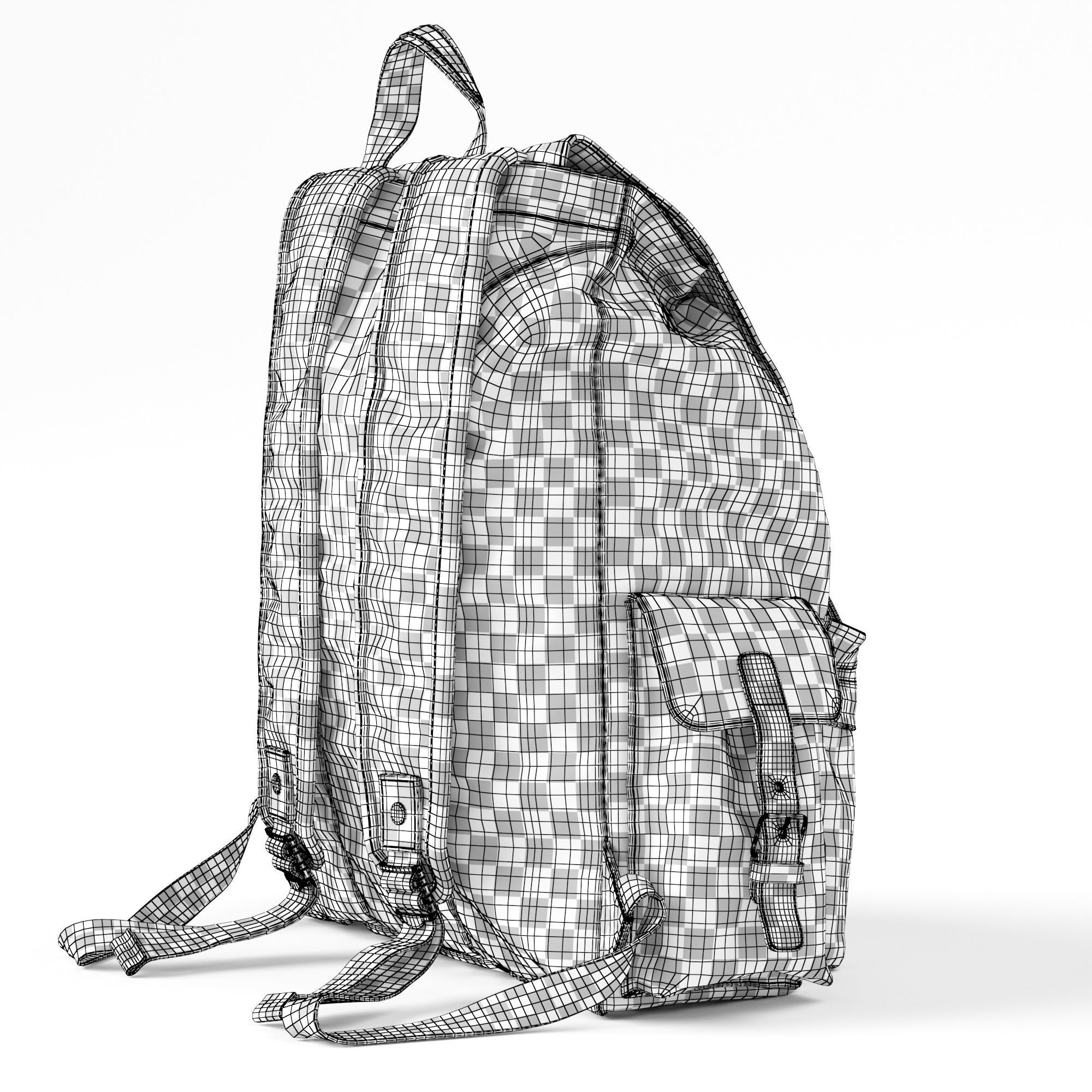 H-Andybag Canvas Backpack 3D model_21