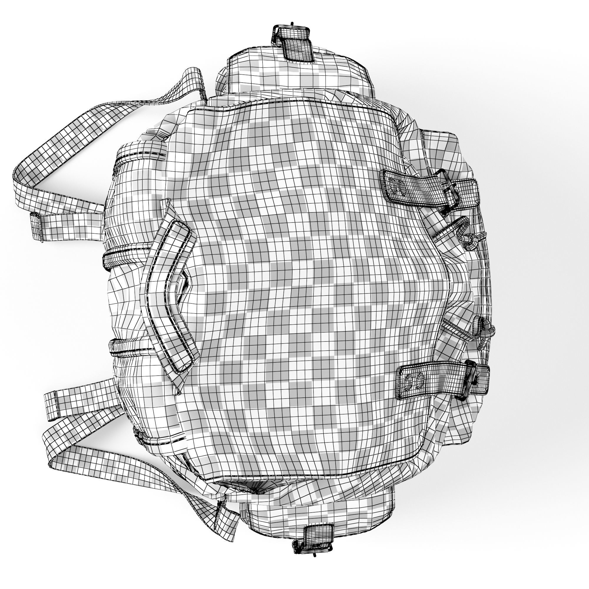 H-Andybag Canvas Backpack 3D model_29