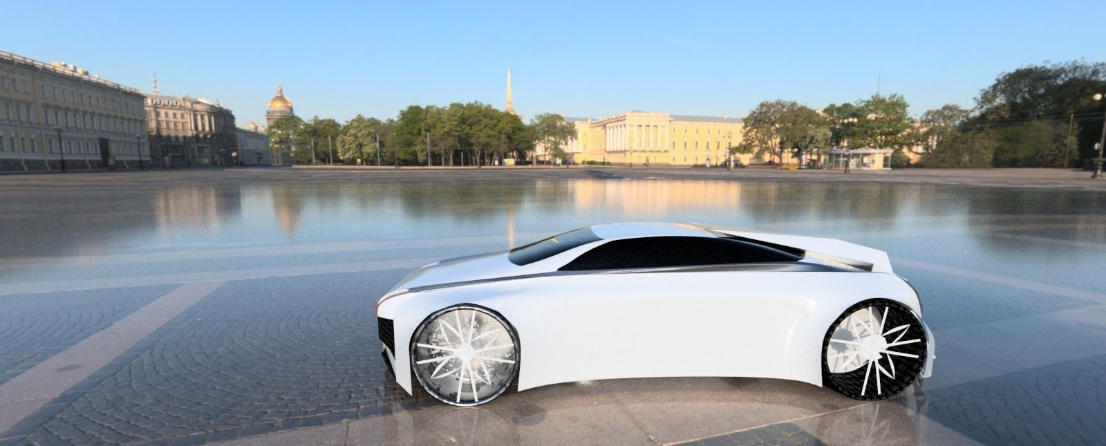 Aegon futuristic car 3D model_1