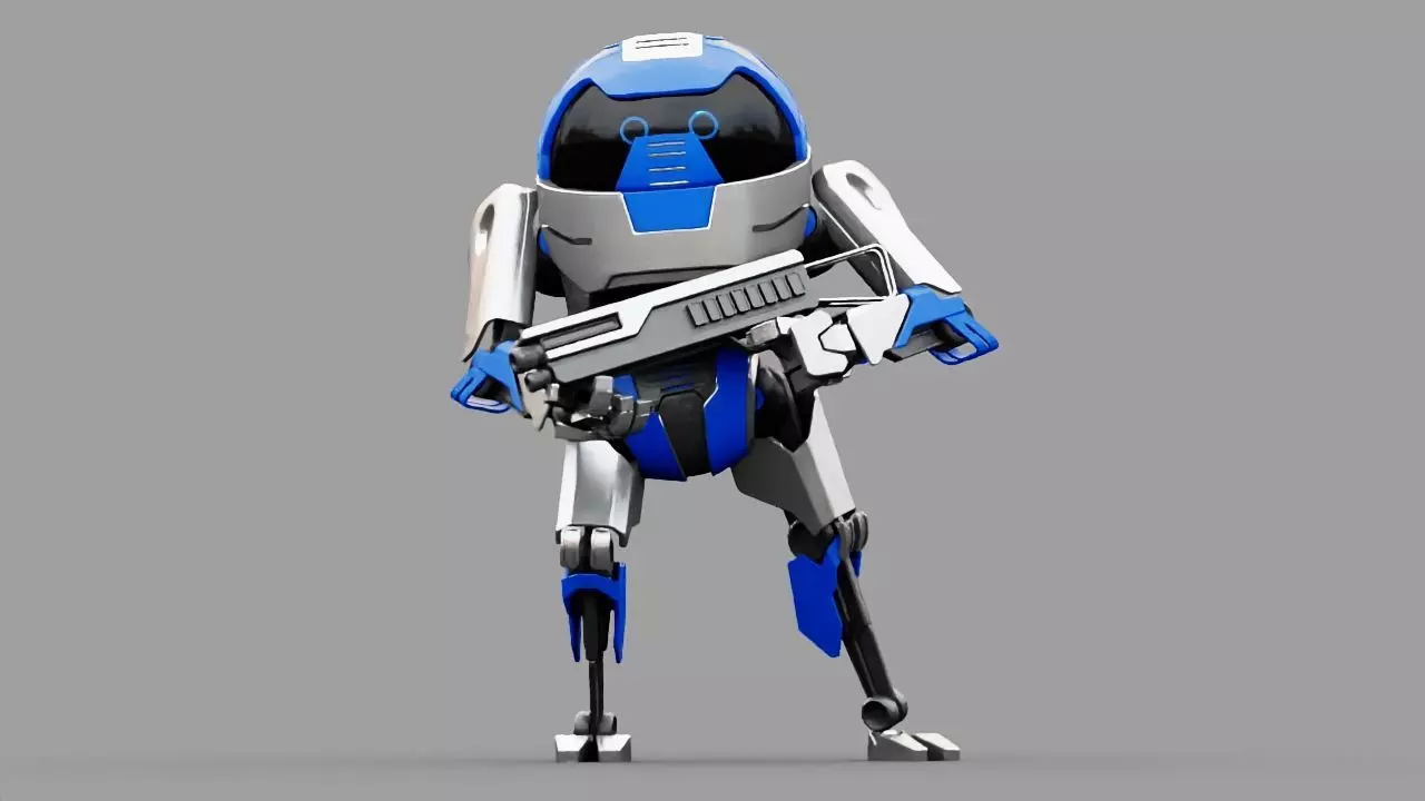Battle droid rigged - animated 3D model