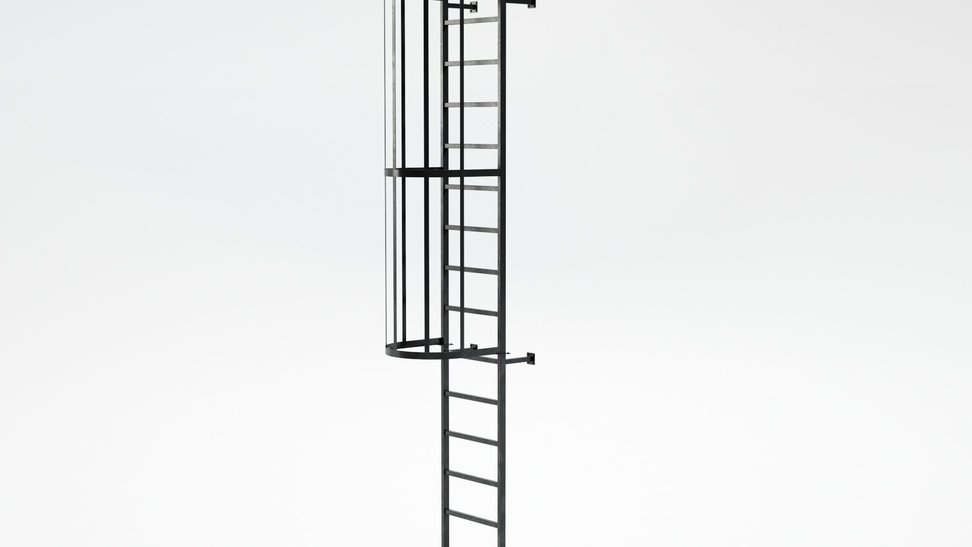 Fire Escape Stairs 3D model_9