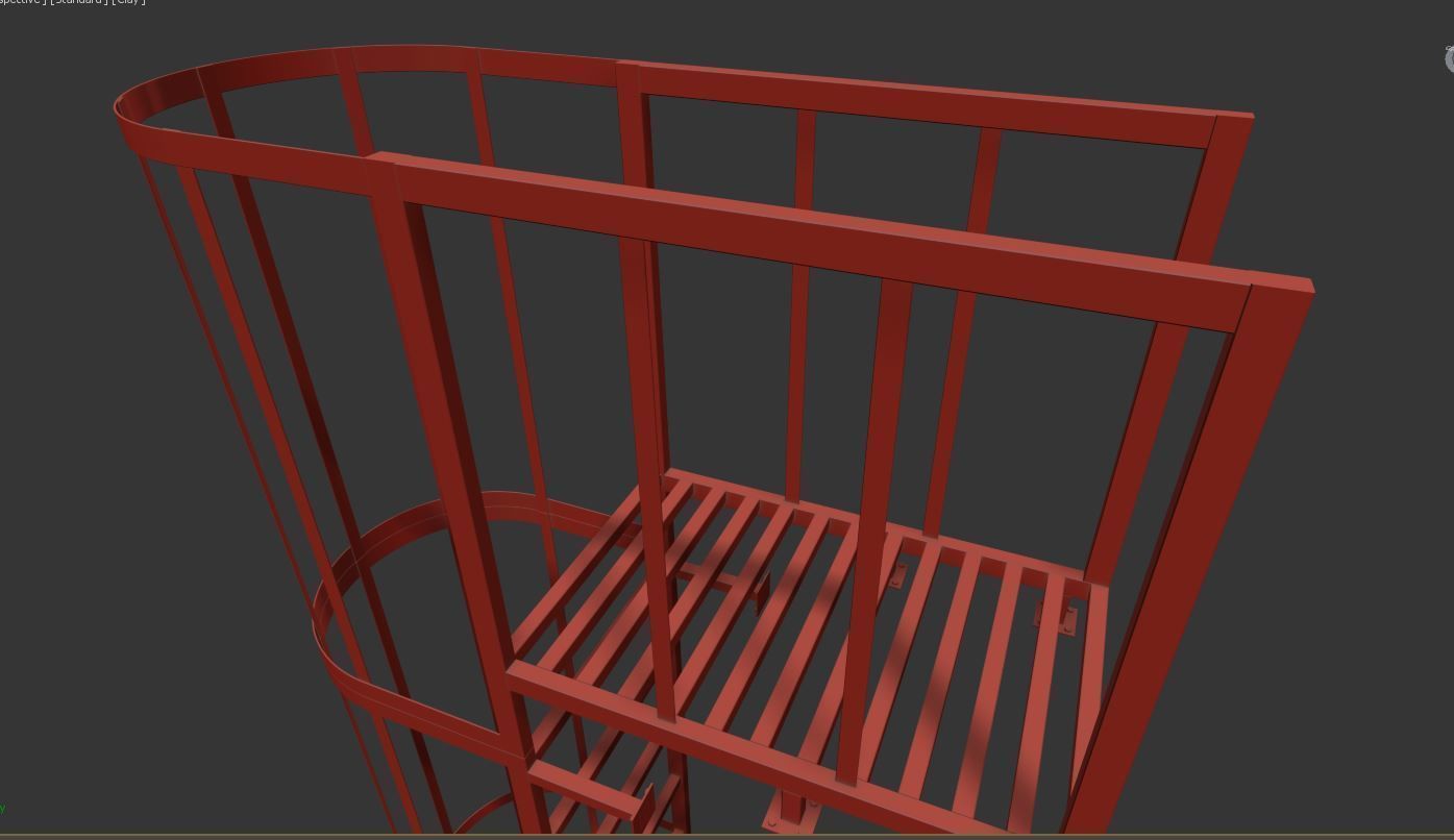 Fire Escape Stairs 3D model_25