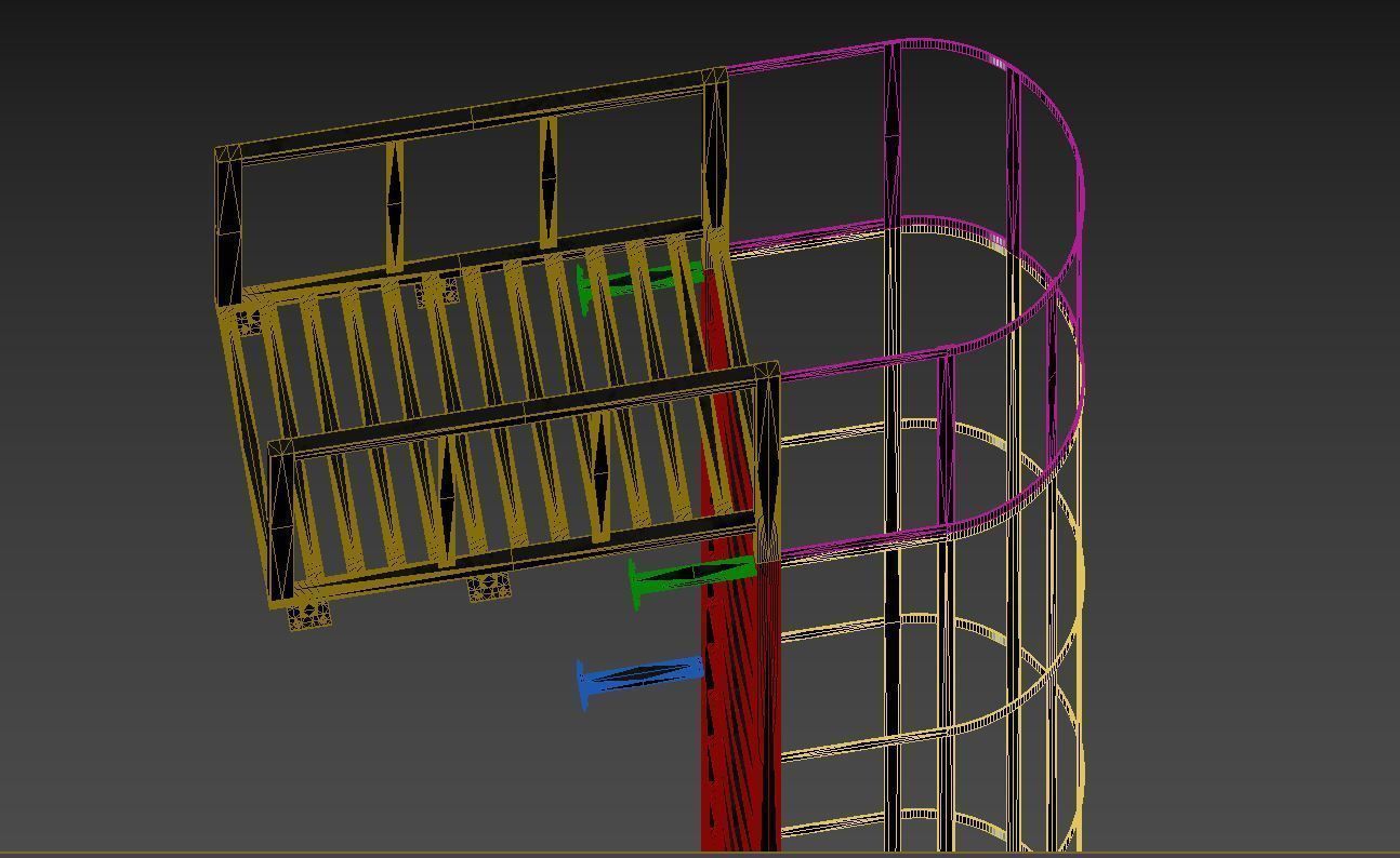 Fire Escape Stairs 3D model_33