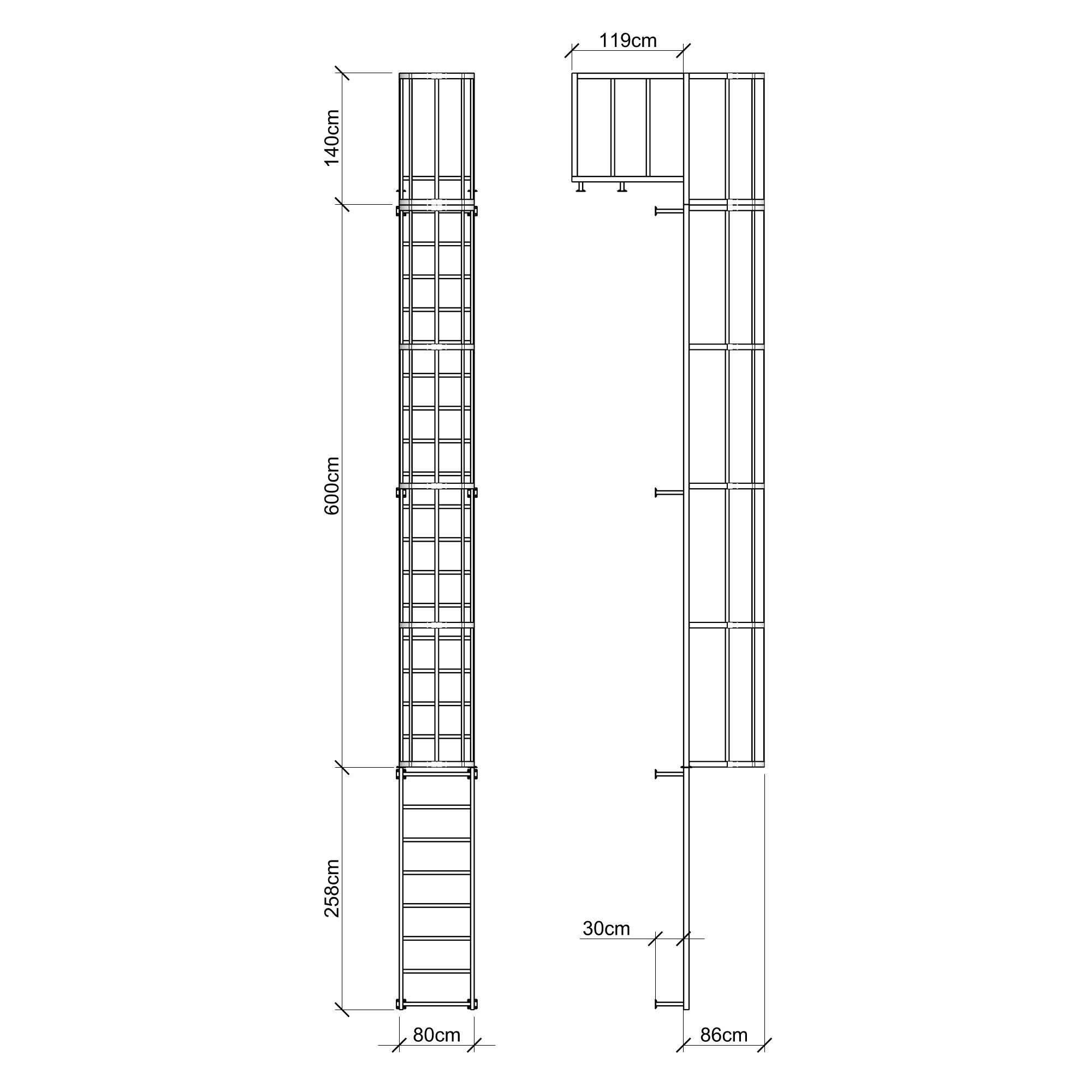 Fire Escape Stairs 3D model_4