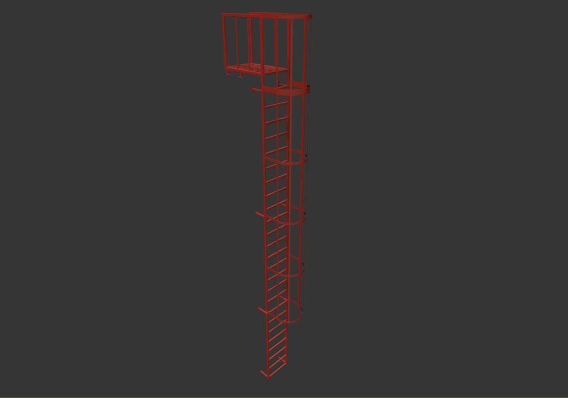 Fire Escape Stairs 3D model_19