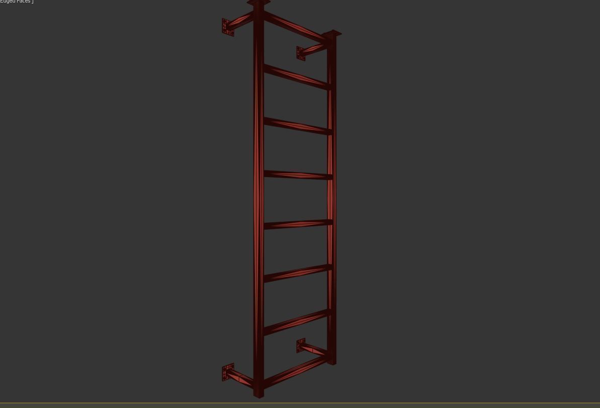 Fire Escape Stairs 3D model_17