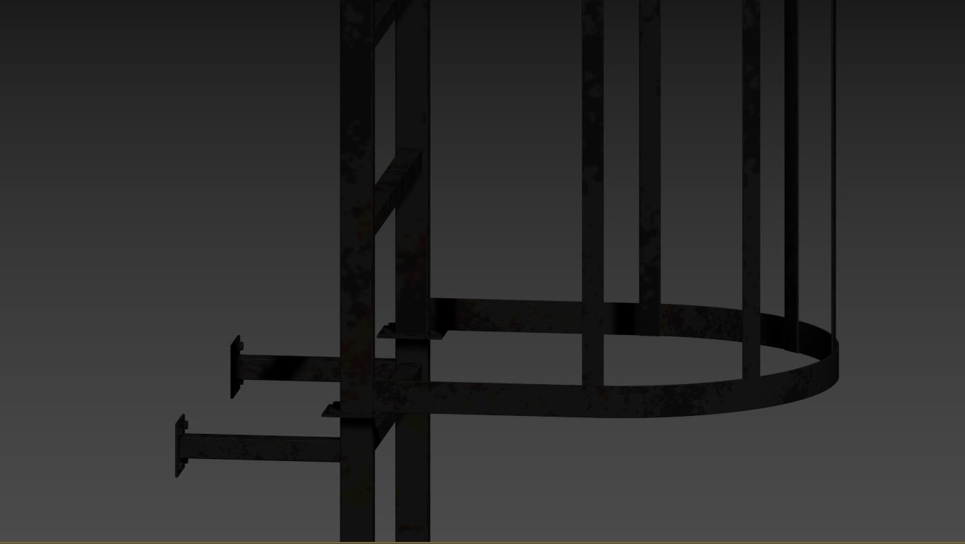 Fire Escape Stairs 3D model_39