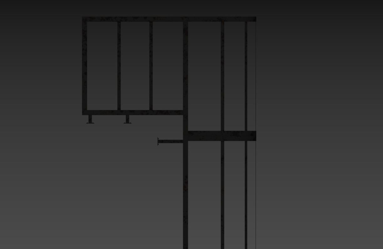 Fire Escape Stairs 3D model_34