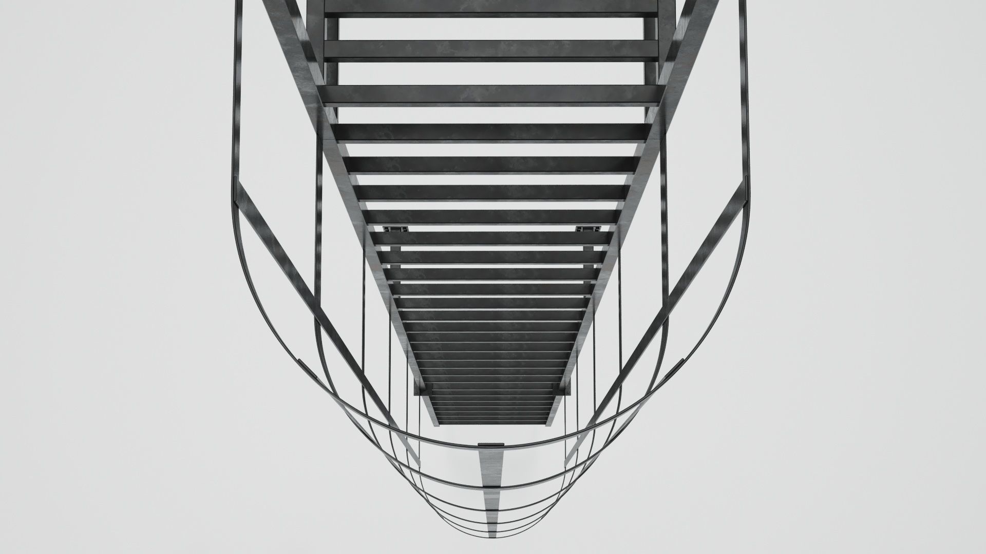Fire Escape Stairs 3D model_11