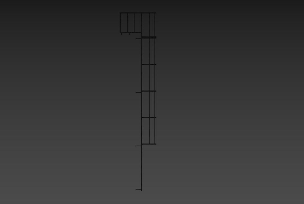 Fire Escape Stairs 3D model_35